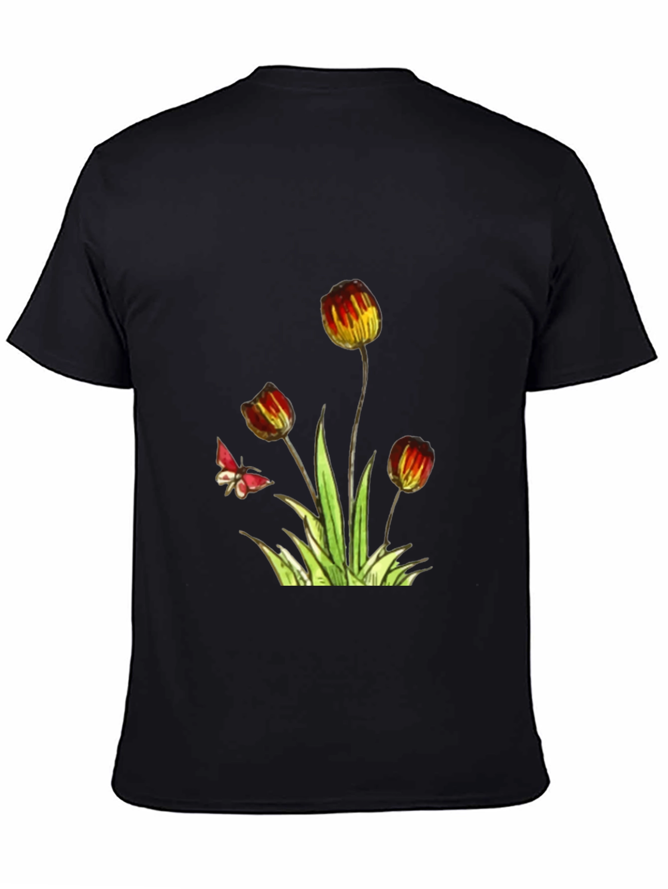 Floral Print Black T-Shirt