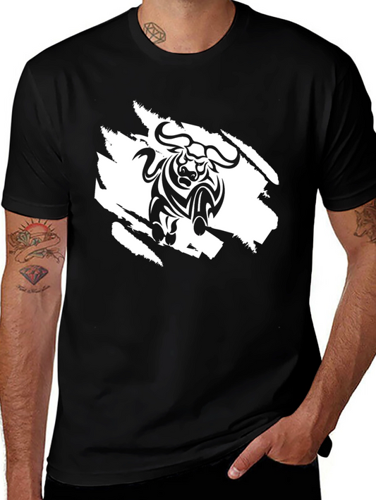 Black Bull Graphic Tee - Stylish Mens T-Shirt