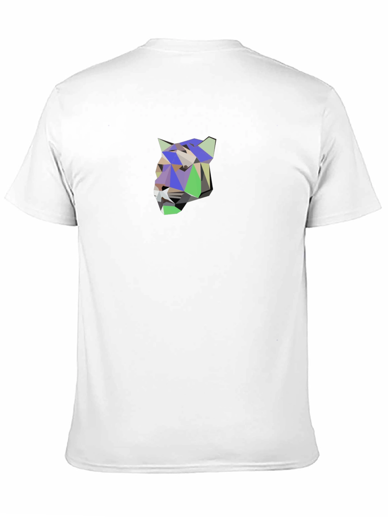 Geometric Tiger Graphic Tee - Modern Mens Black T-Shirt