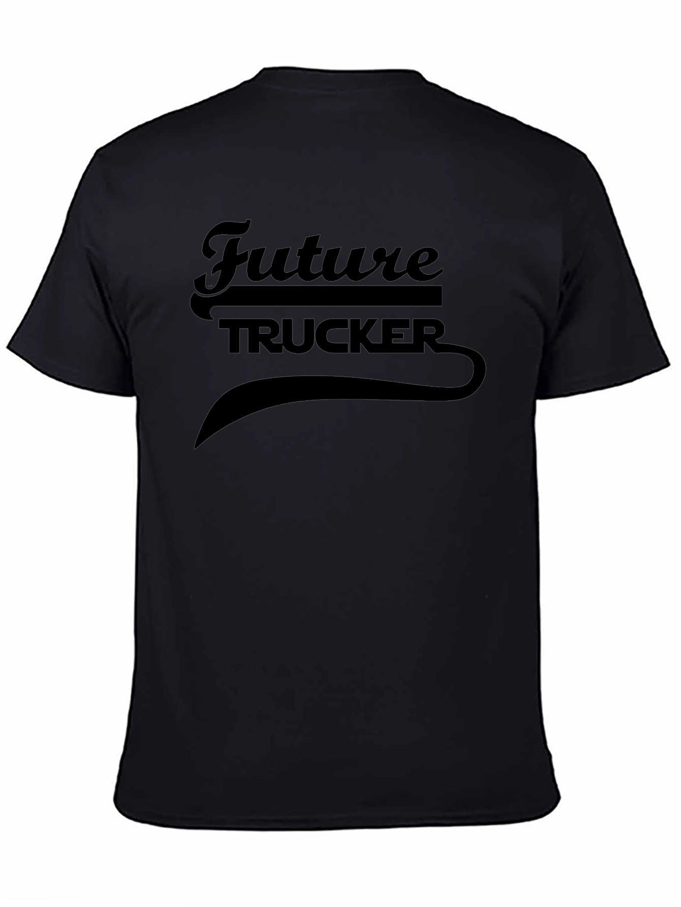 Future Trucker Graphic Tee - Black Cotton T-Shirt