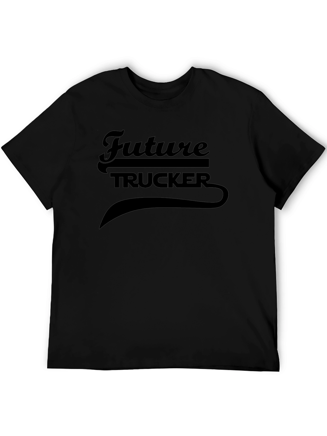 Future Trucker Graphic Tee - Black Cotton T-Shirt