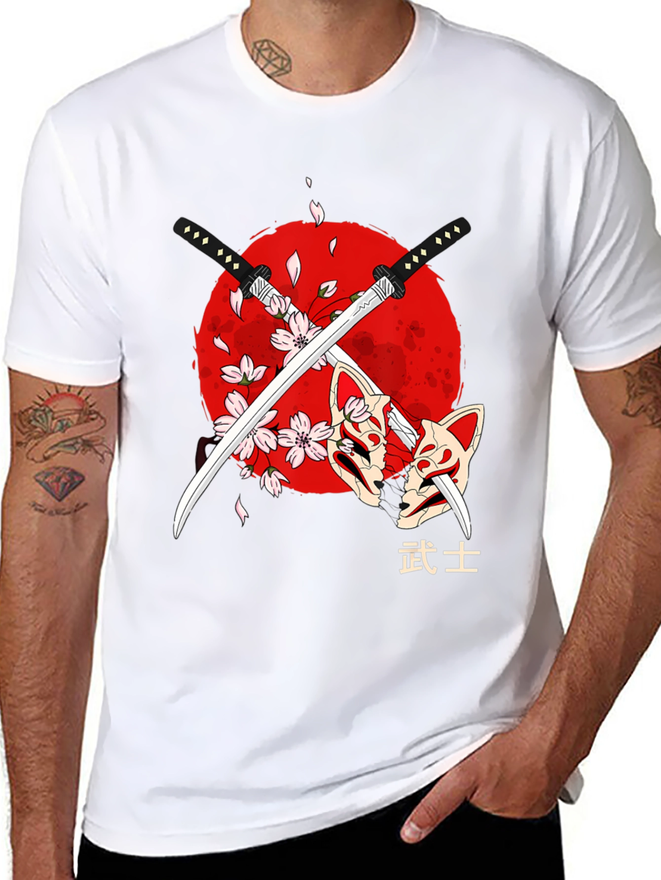 Samurai Swords & Masks Graphic Tee