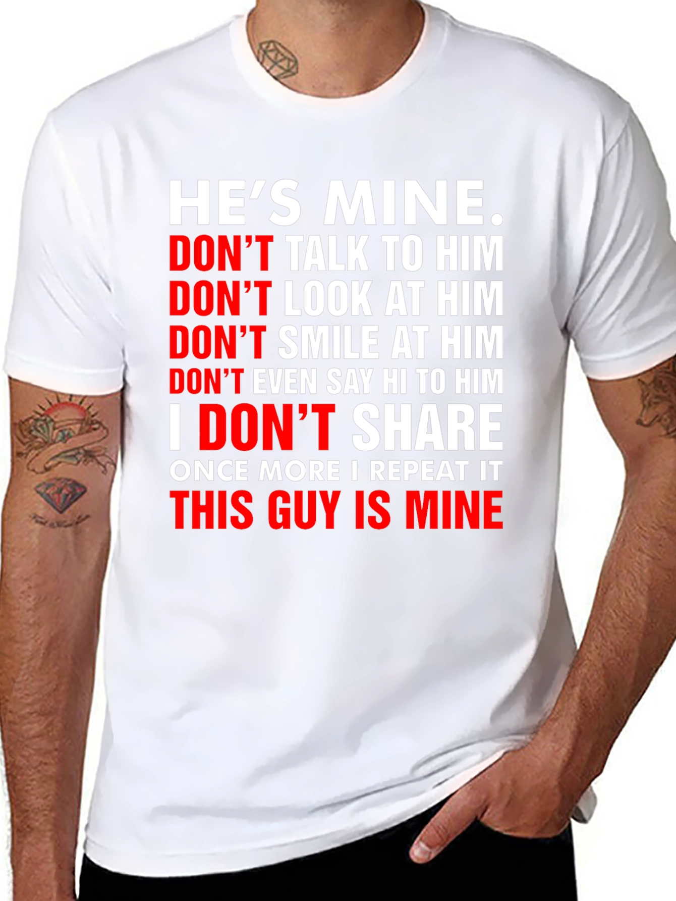 Hes Mine Graphic Tee - Possessive Novelty T-Shirt