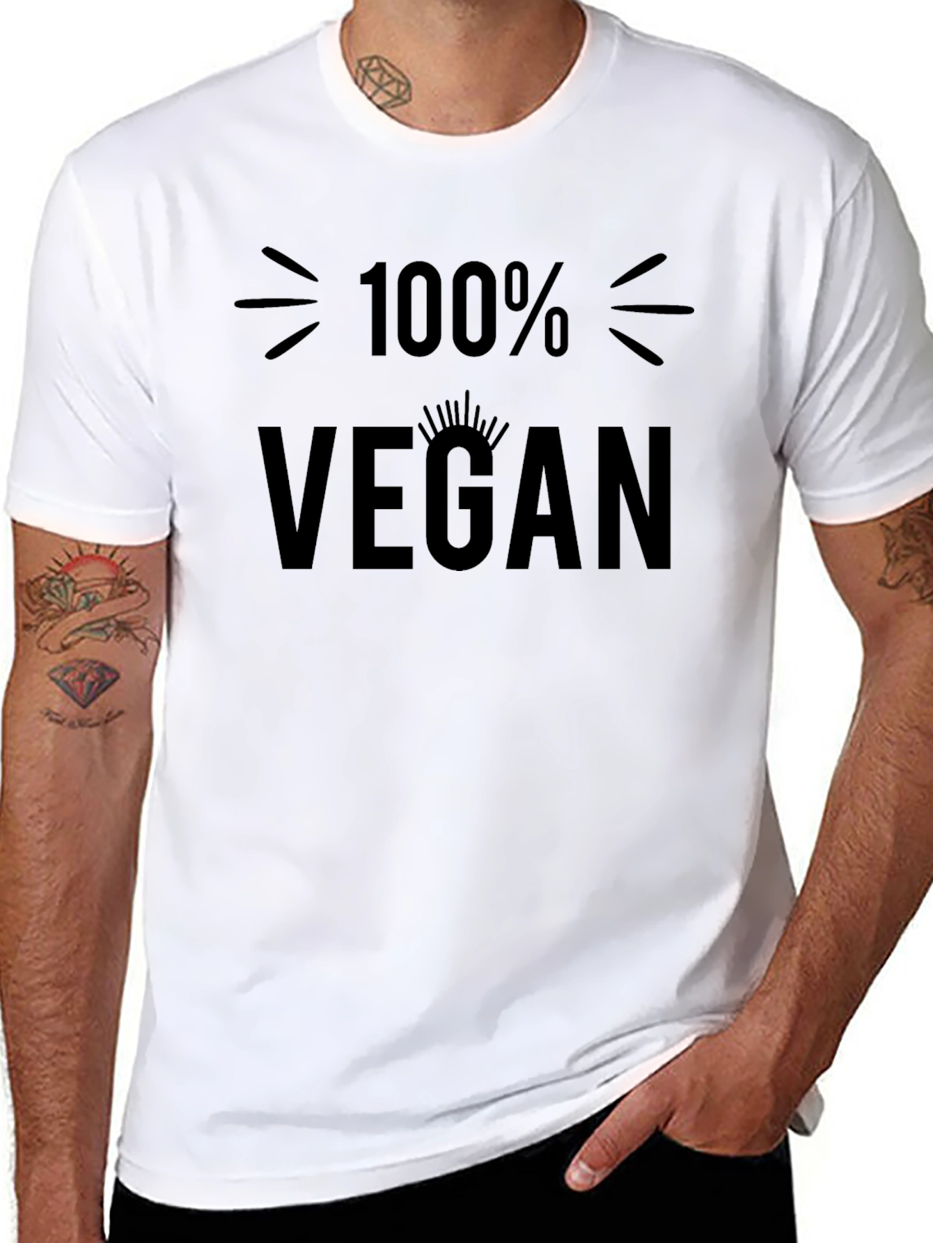 100% Vegan Graphic Tee - Black Unisex