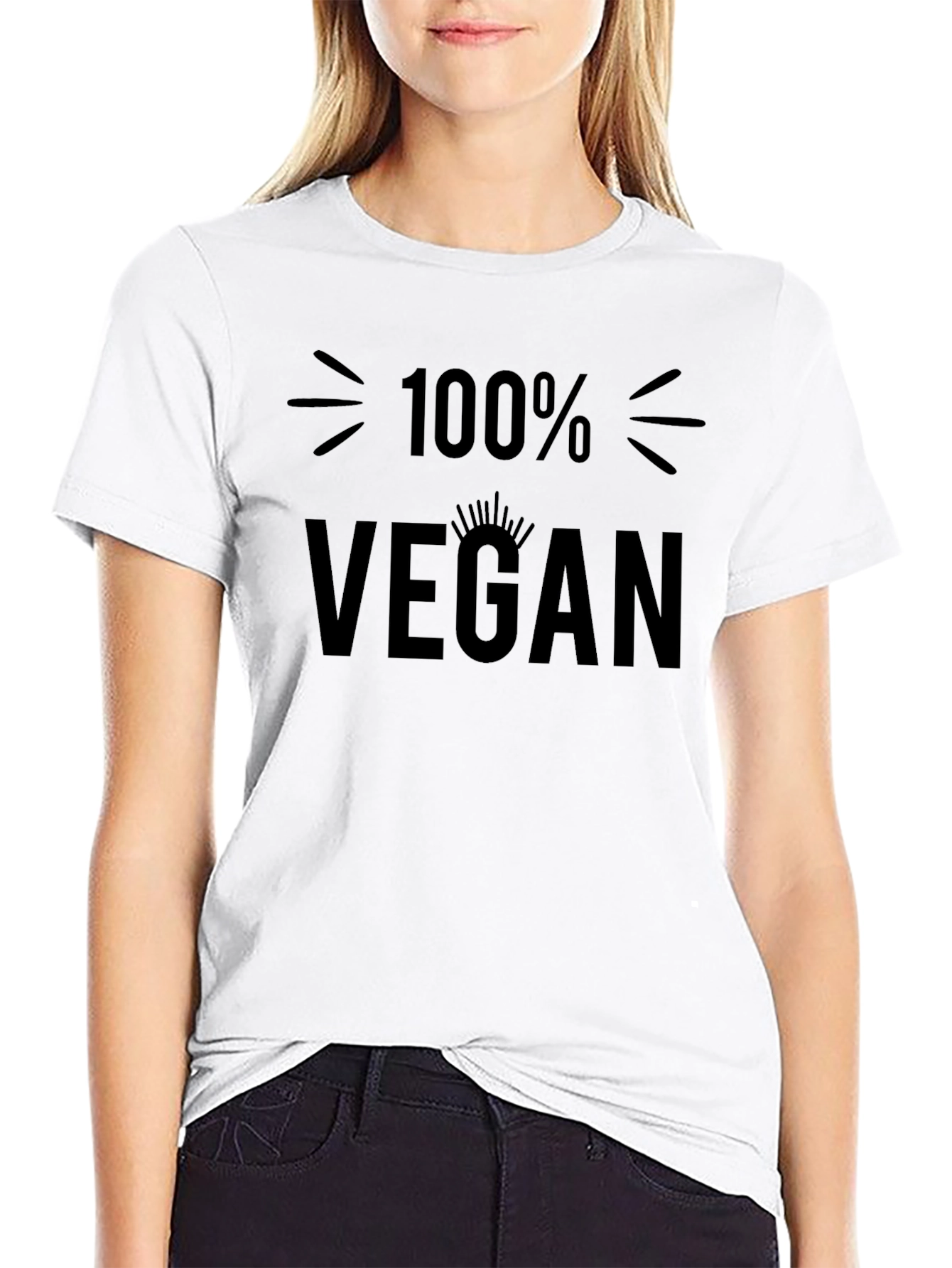 100% Vegan Graphic Tee - Black Unisex