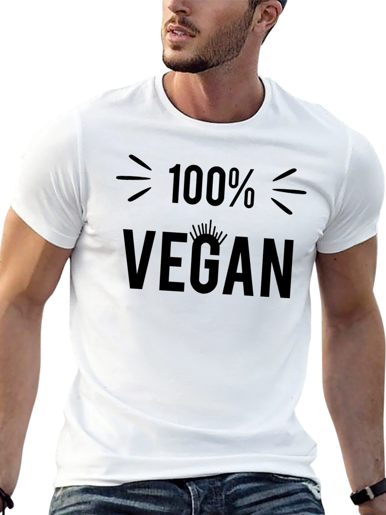 100% Vegan Graphic Tee - Black Unisex