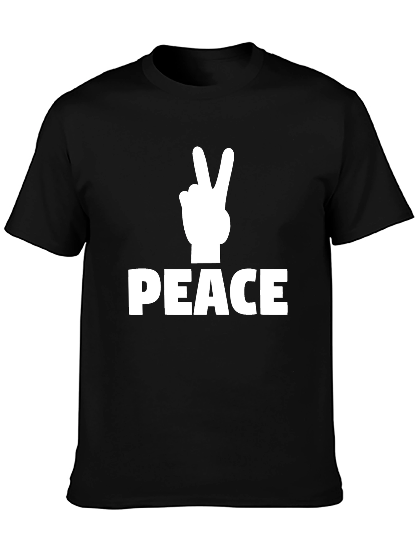 Peace Sign Graphic T-Shirt - Black Casual Tee