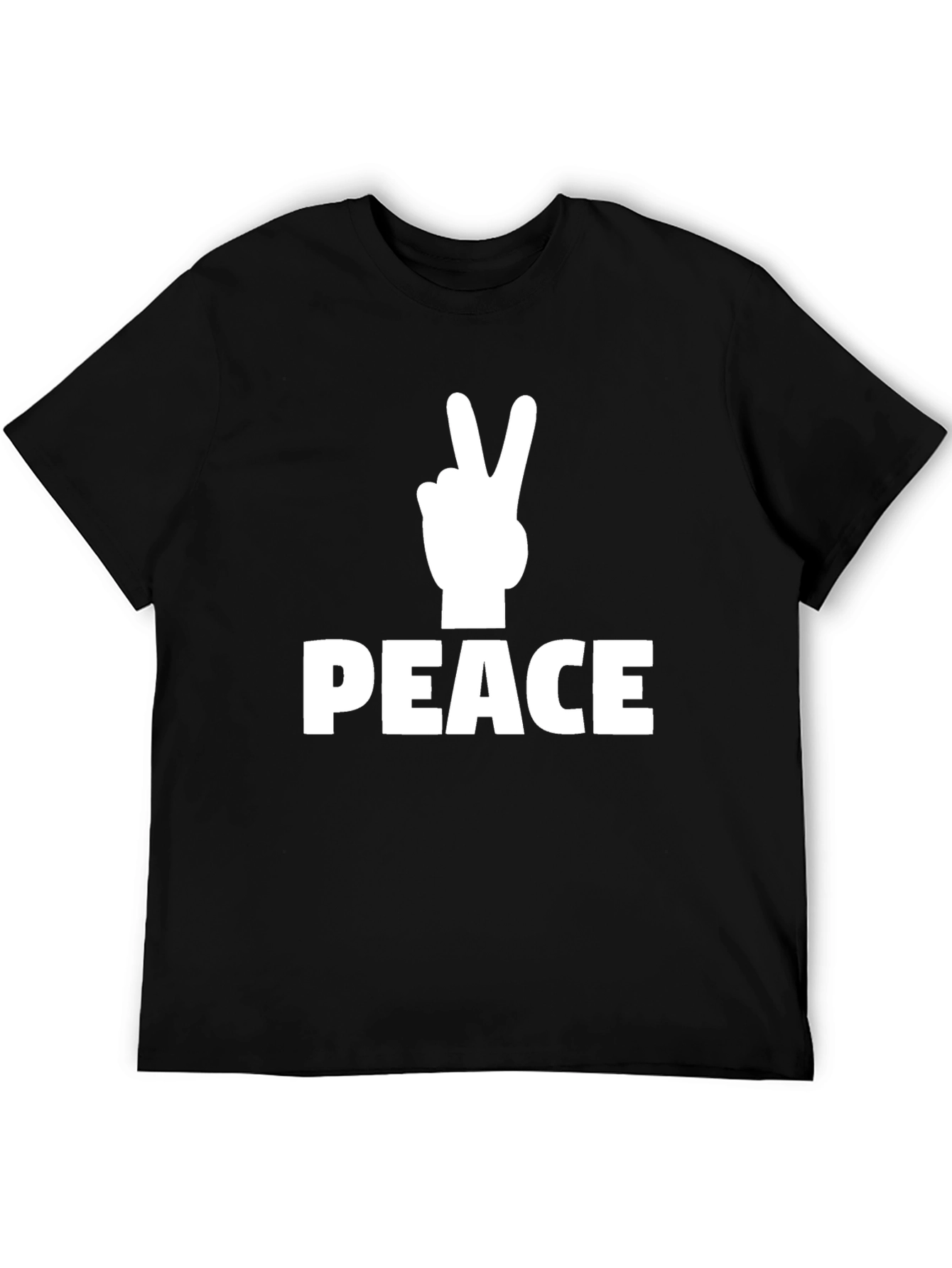 Peace Sign Graphic T-Shirt - Black Casual Tee