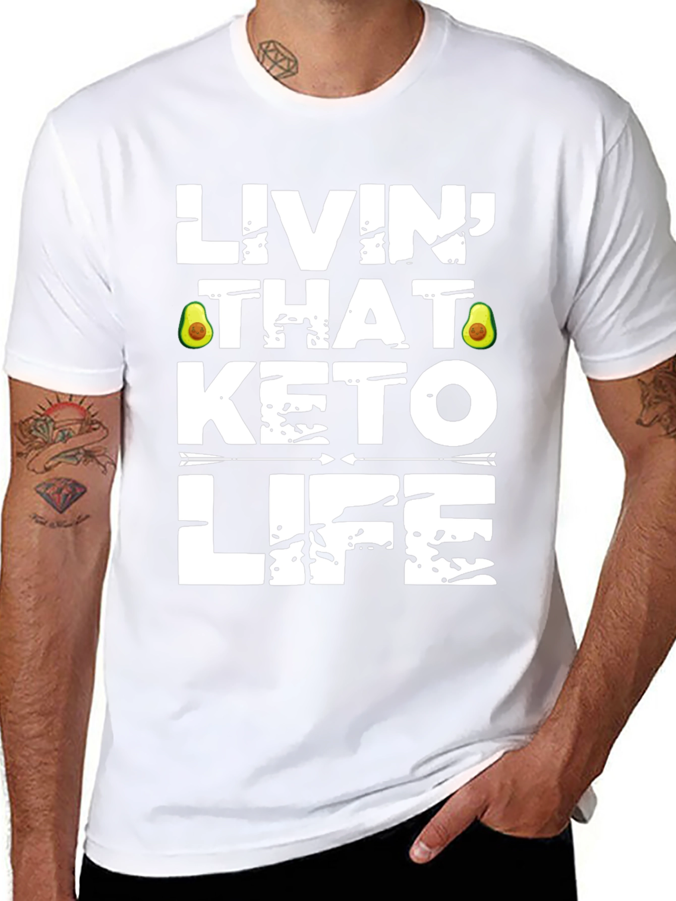 Livin That Keto Life T-Shirt - Avocado Design