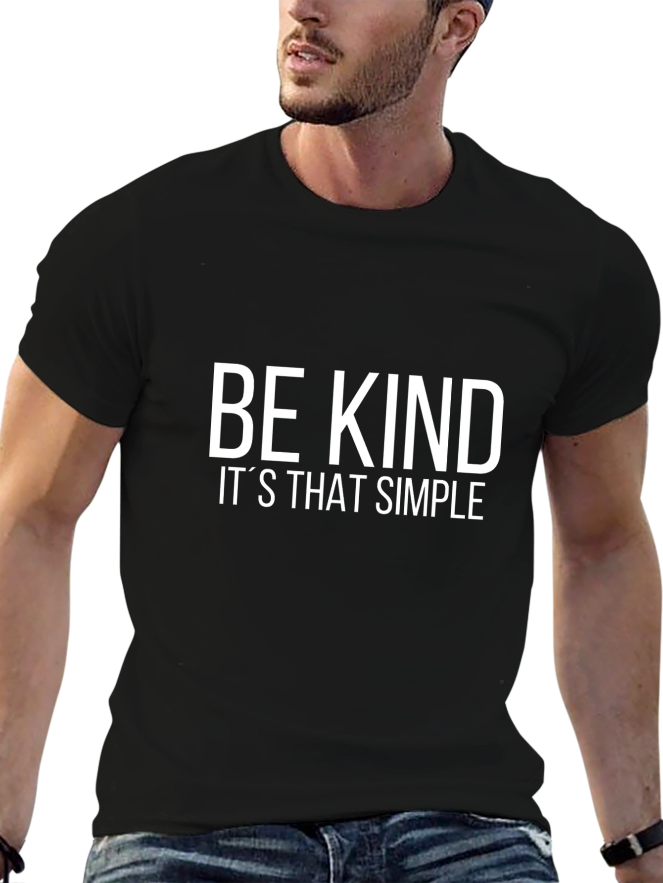Be Kind T-Shirt: Simple Message Black Cotton Tee