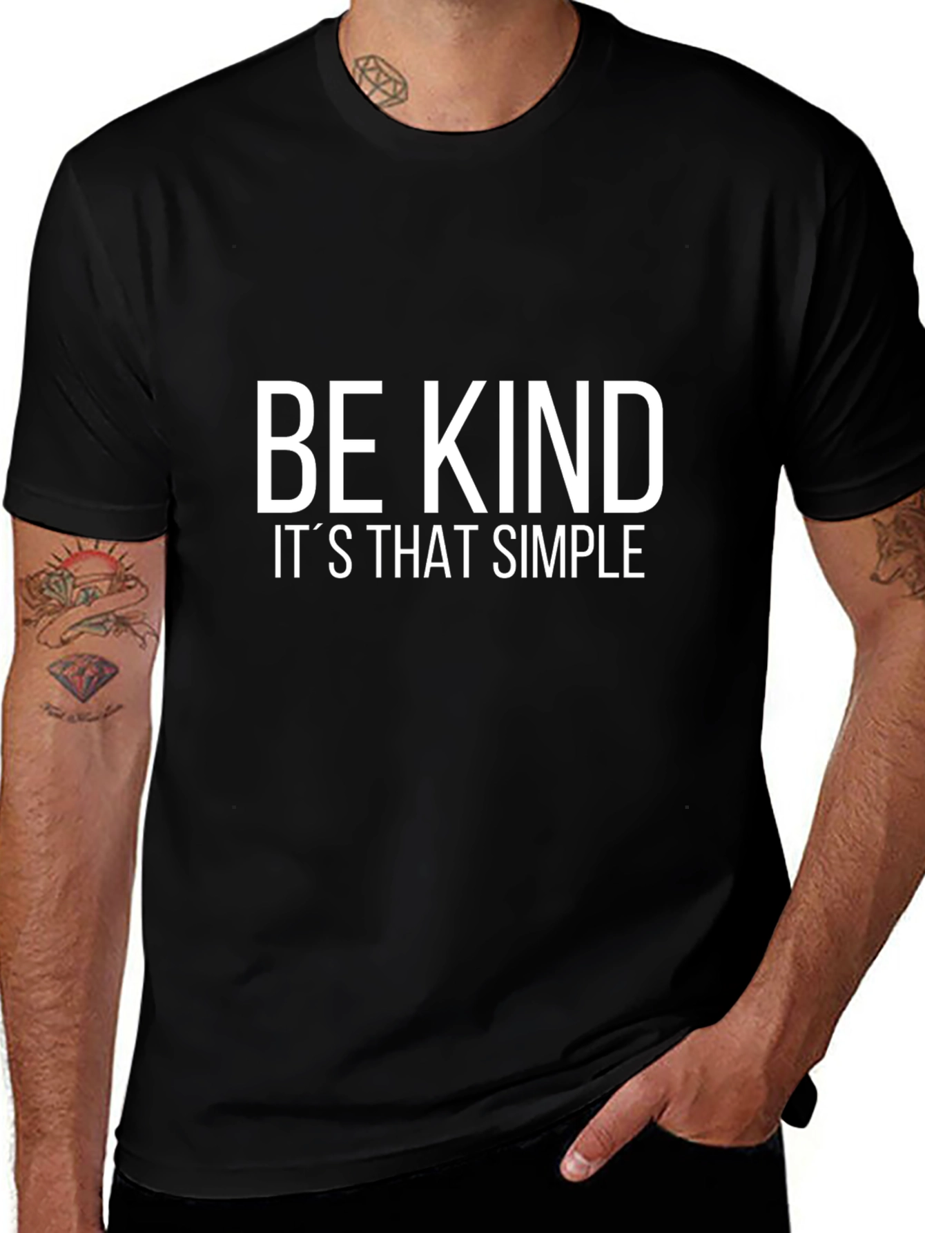Be Kind T-Shirt: Simple Message Black Cotton Tee