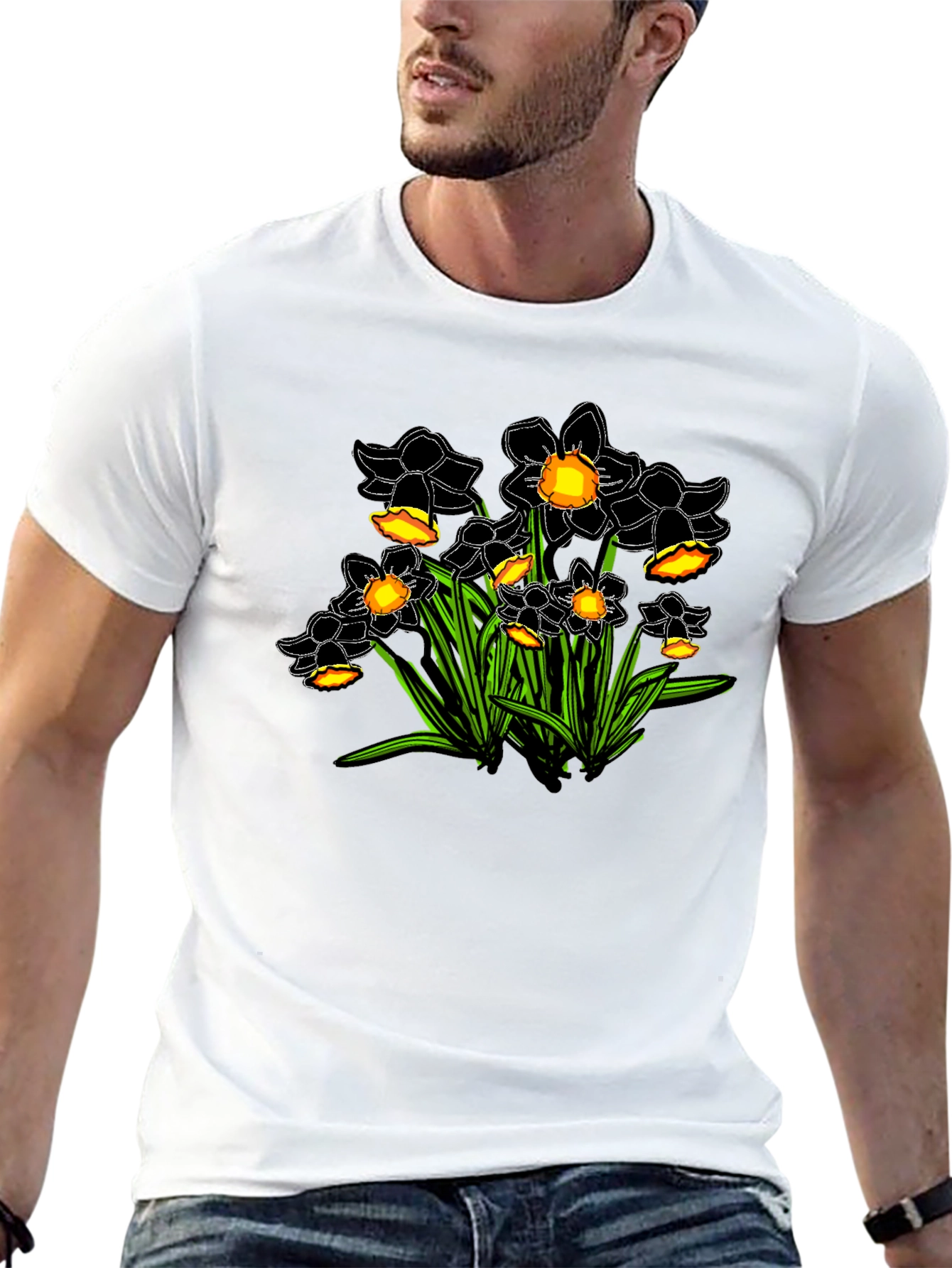 Daffodil Graphic Tee - Black Cotton