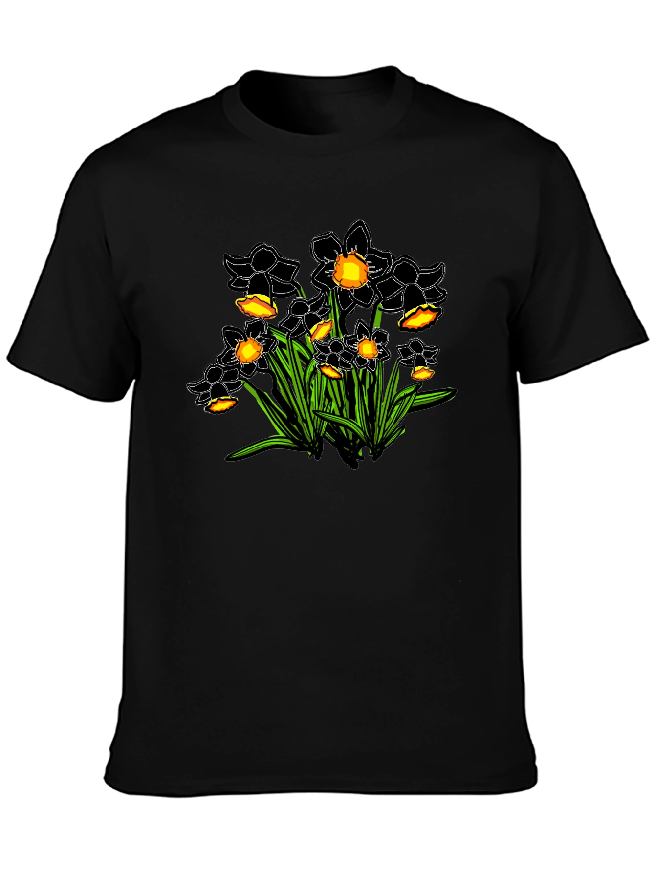 Daffodil Graphic Tee - Black Cotton