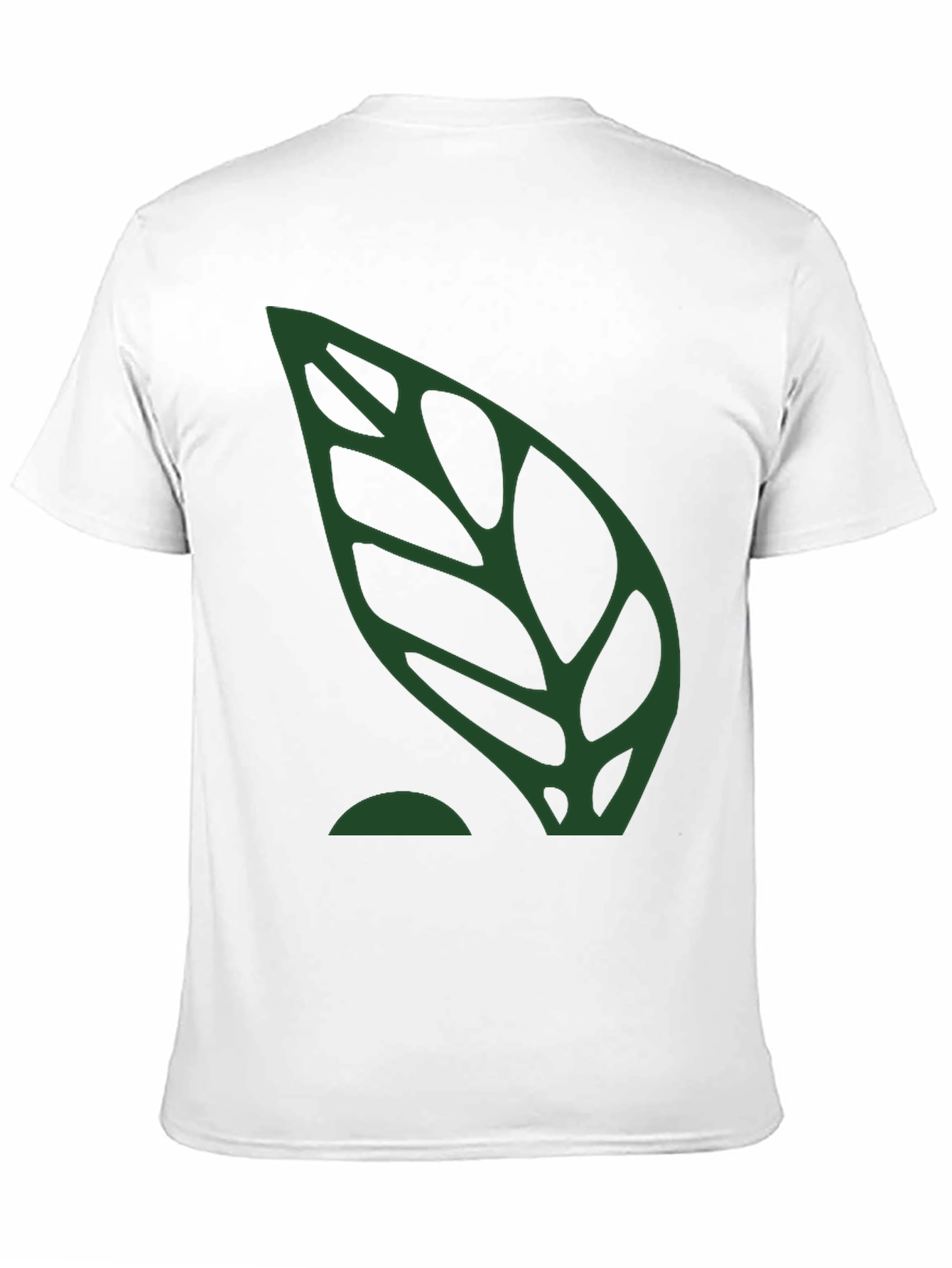 Green Leaf Graphic Black T-Shirt
