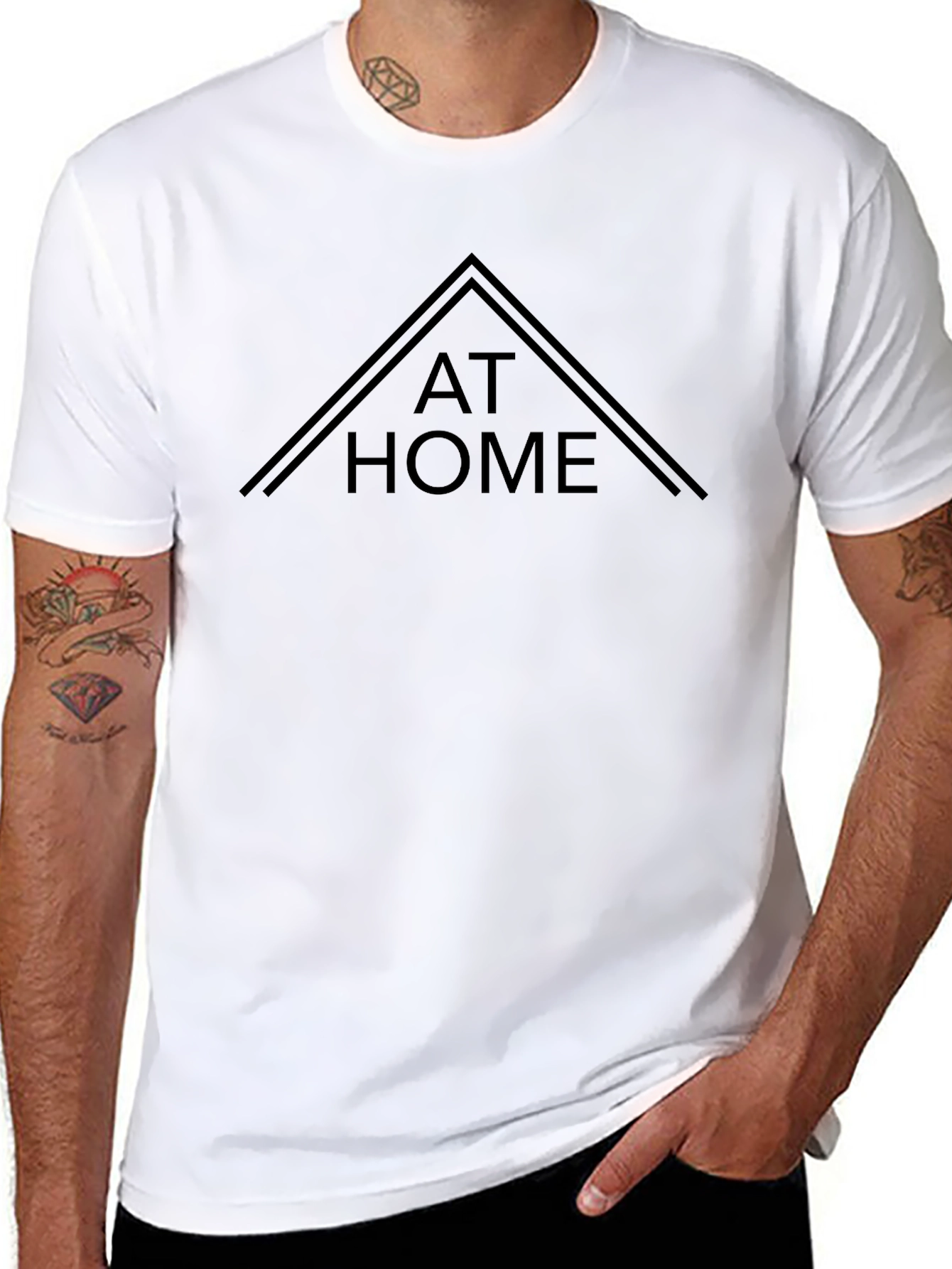At Home Black T-Shirt - Stylish Comfort