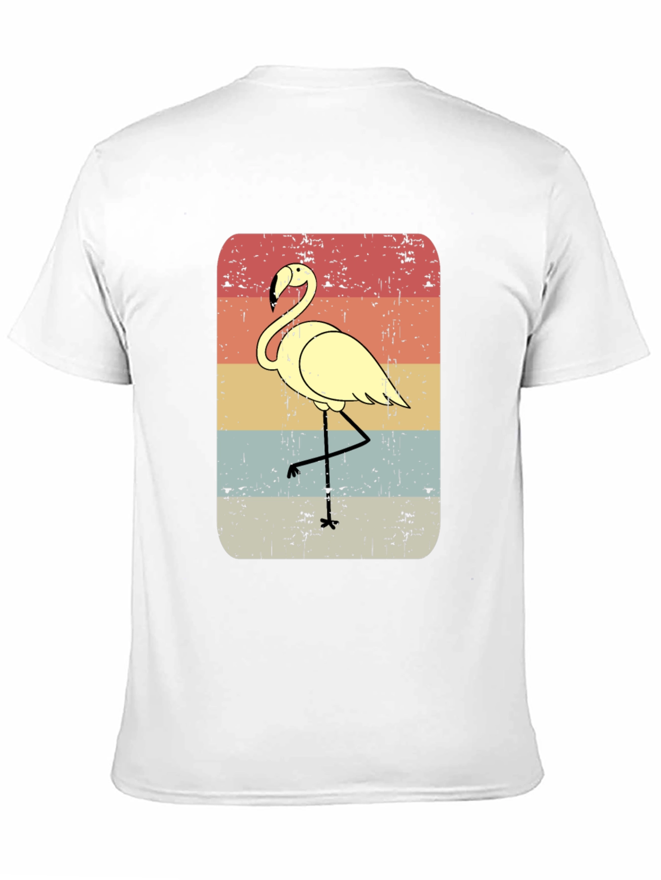Retro Flamingo Graphic Tee - Mens Black T-Shirt