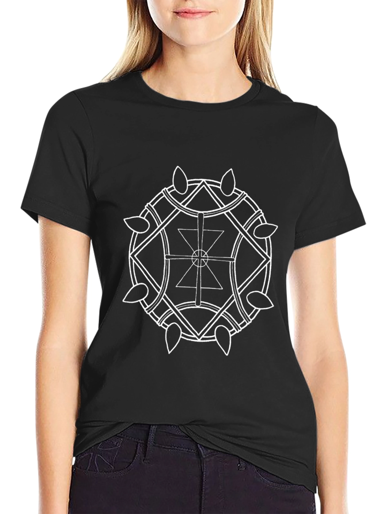 Geometric Print Black T-Shirt
