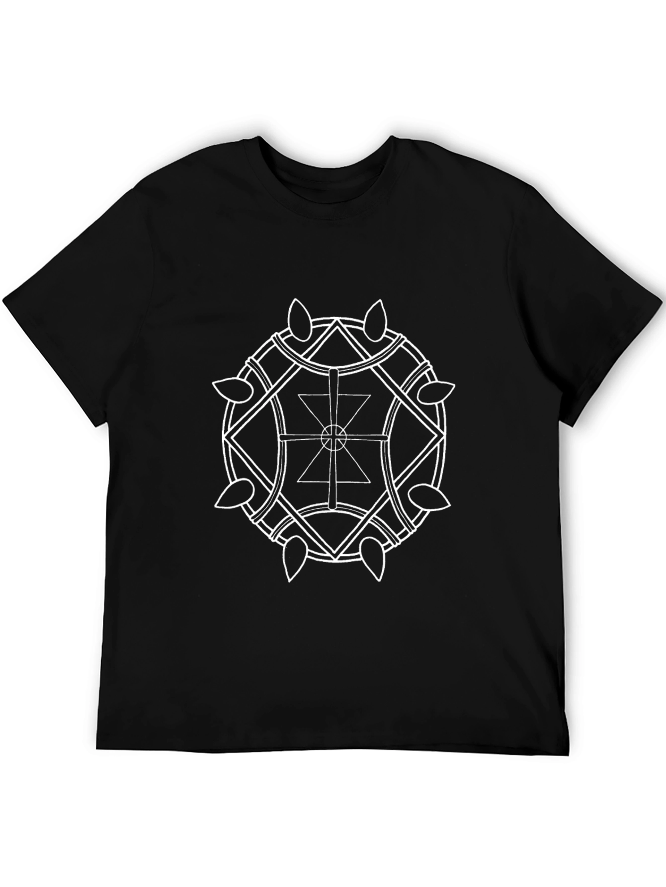 Geometric Print Black T-Shirt