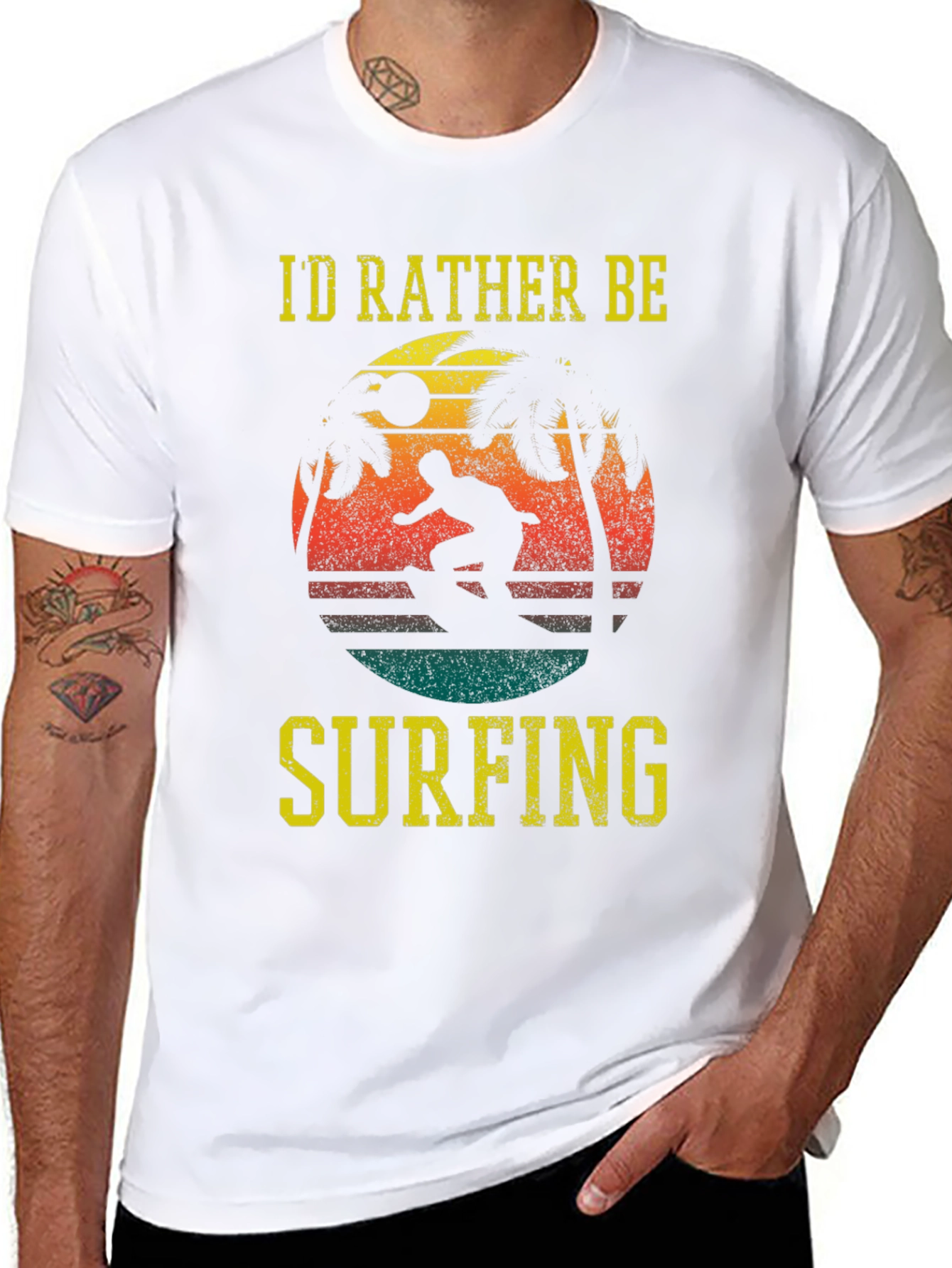 Surfing Graphic T-Shirt - Retro Style