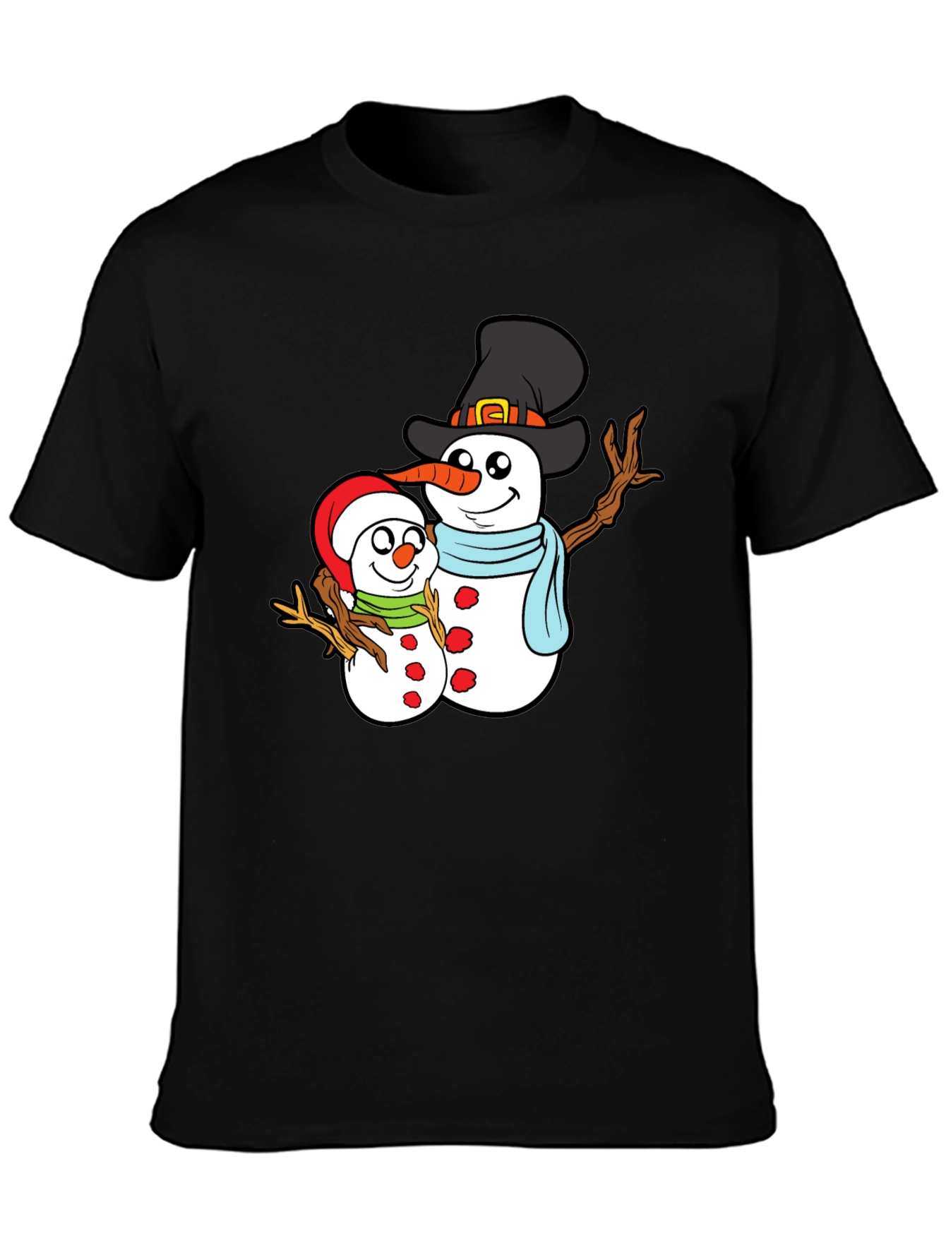 Snowman Family Graphic T-Shirt