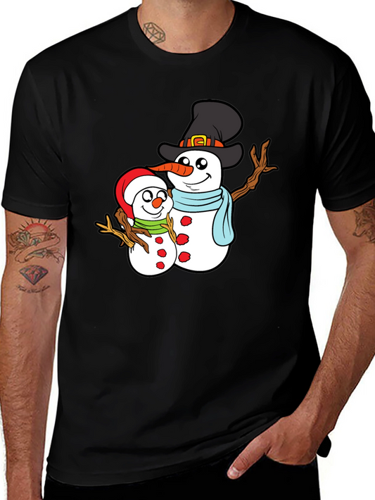 Snowman Family Graphic T-Shirt
