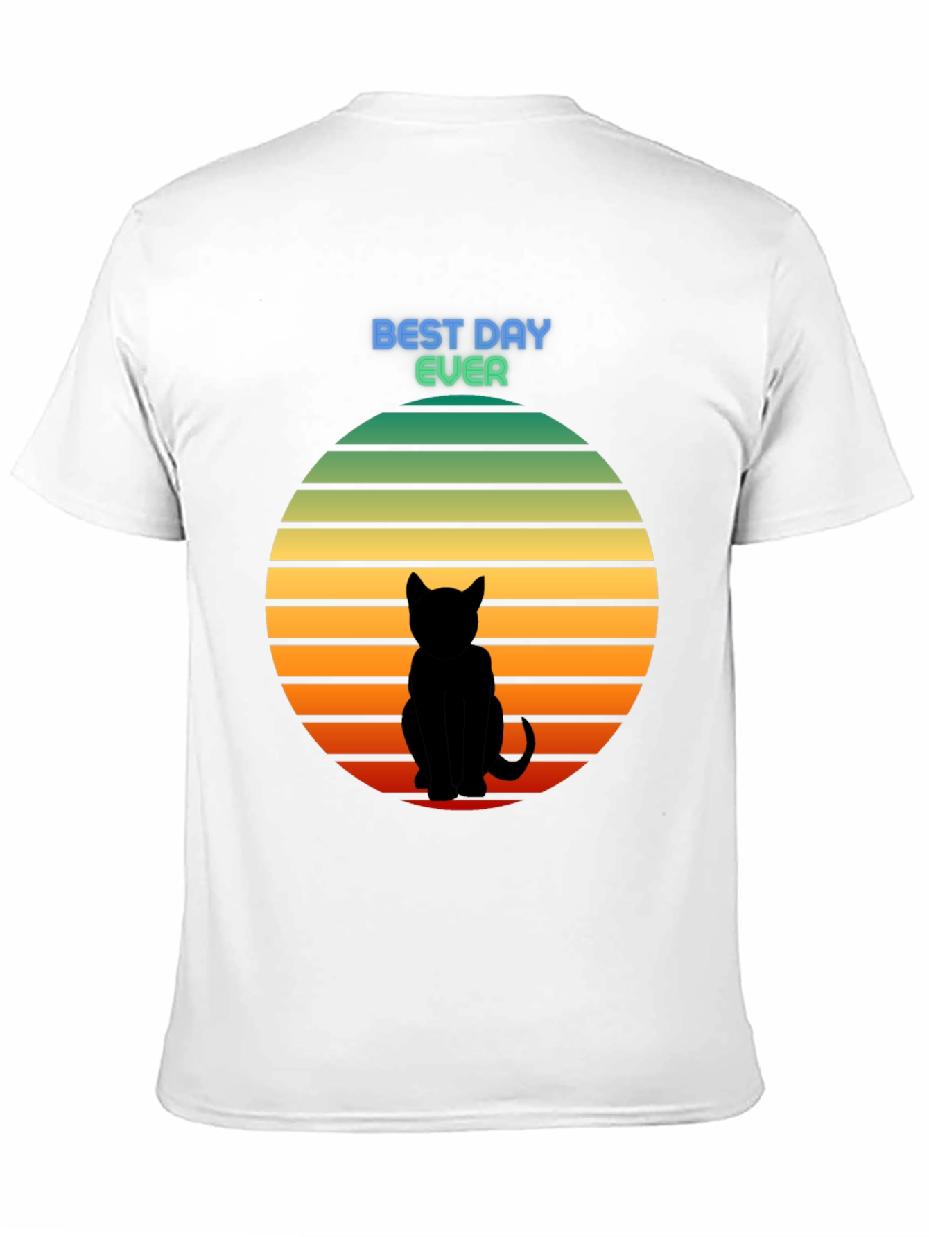 Best Day Ever Cat Silhouette Sunset T-Shirt