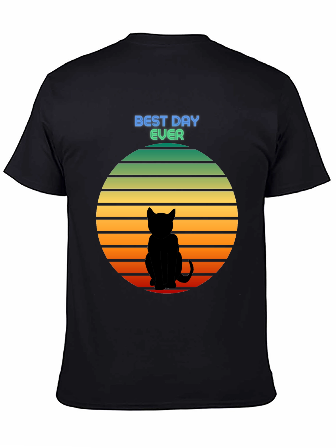 Best Day Ever Cat Silhouette Sunset T-Shirt