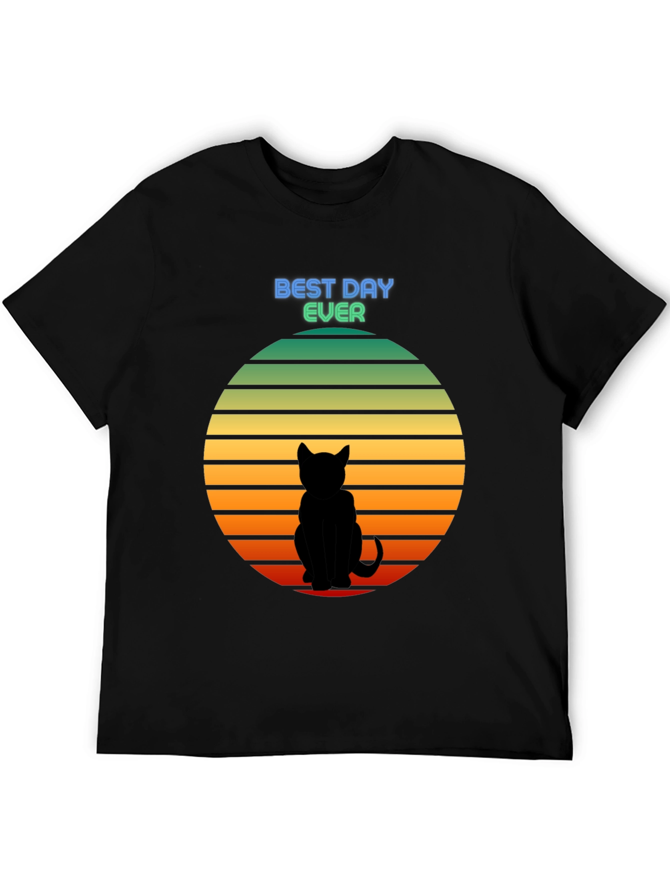 Best Day Ever Cat Silhouette Sunset T-Shirt