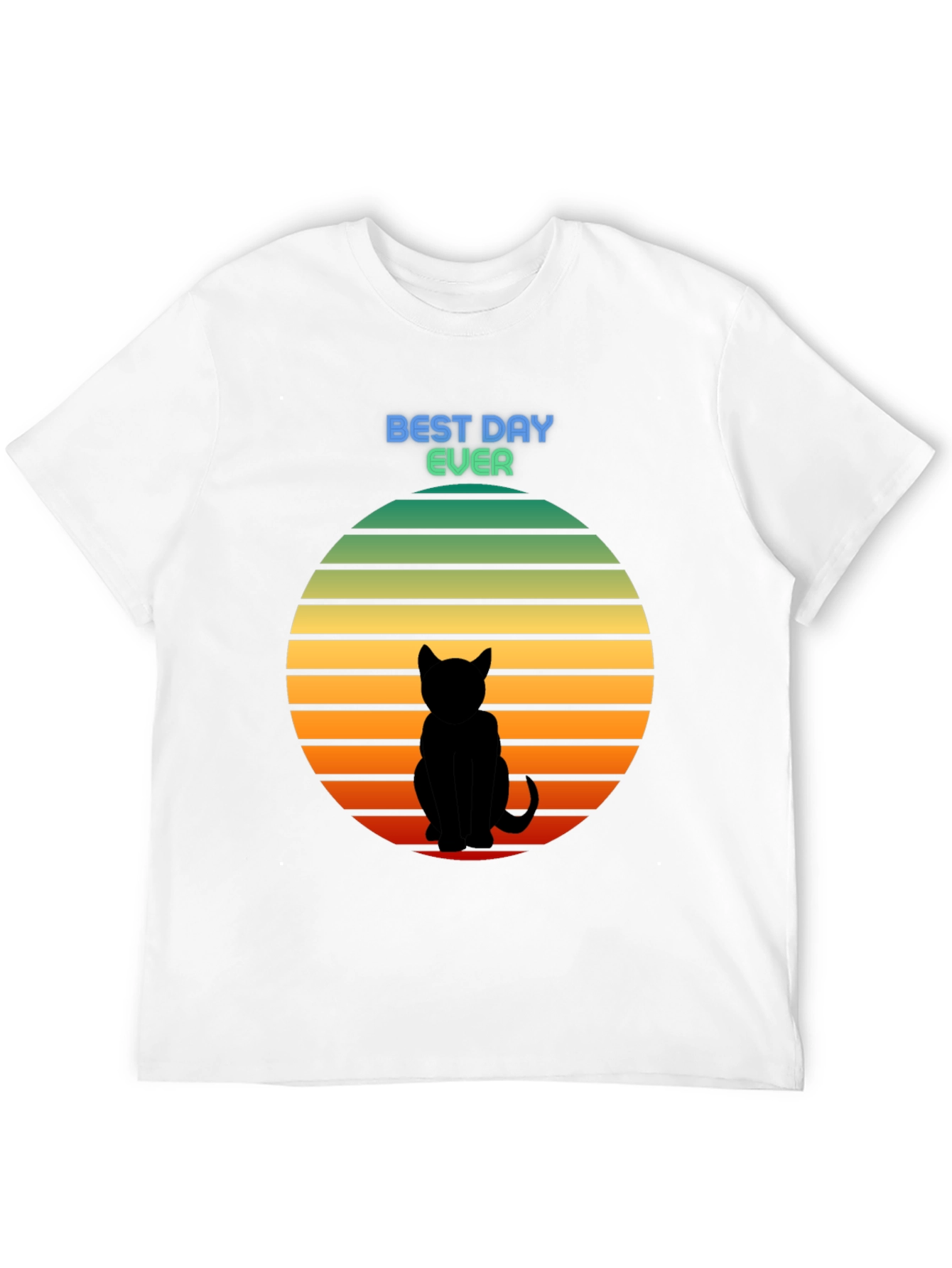Best Day Ever Cat Silhouette Sunset T-Shirt