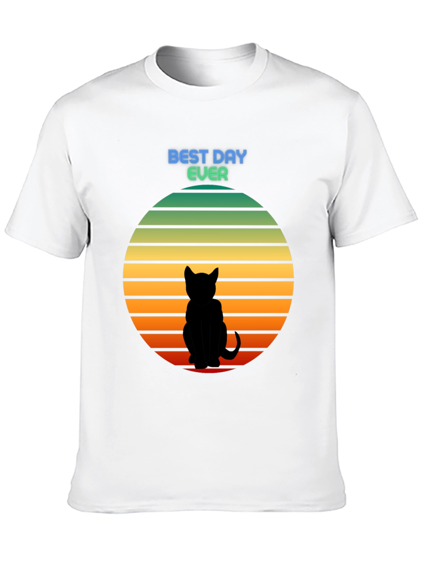 Best Day Ever Cat Silhouette Sunset T-Shirt