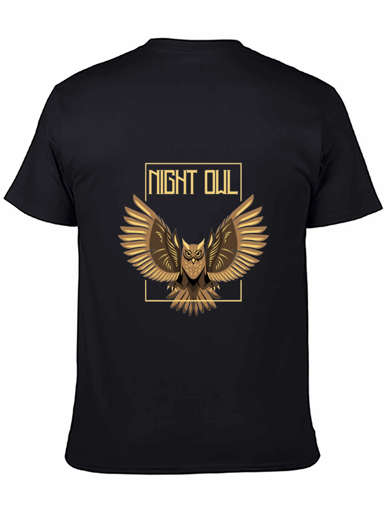 Night Owl Graphic Print Tee - Mens Black T-Shirt