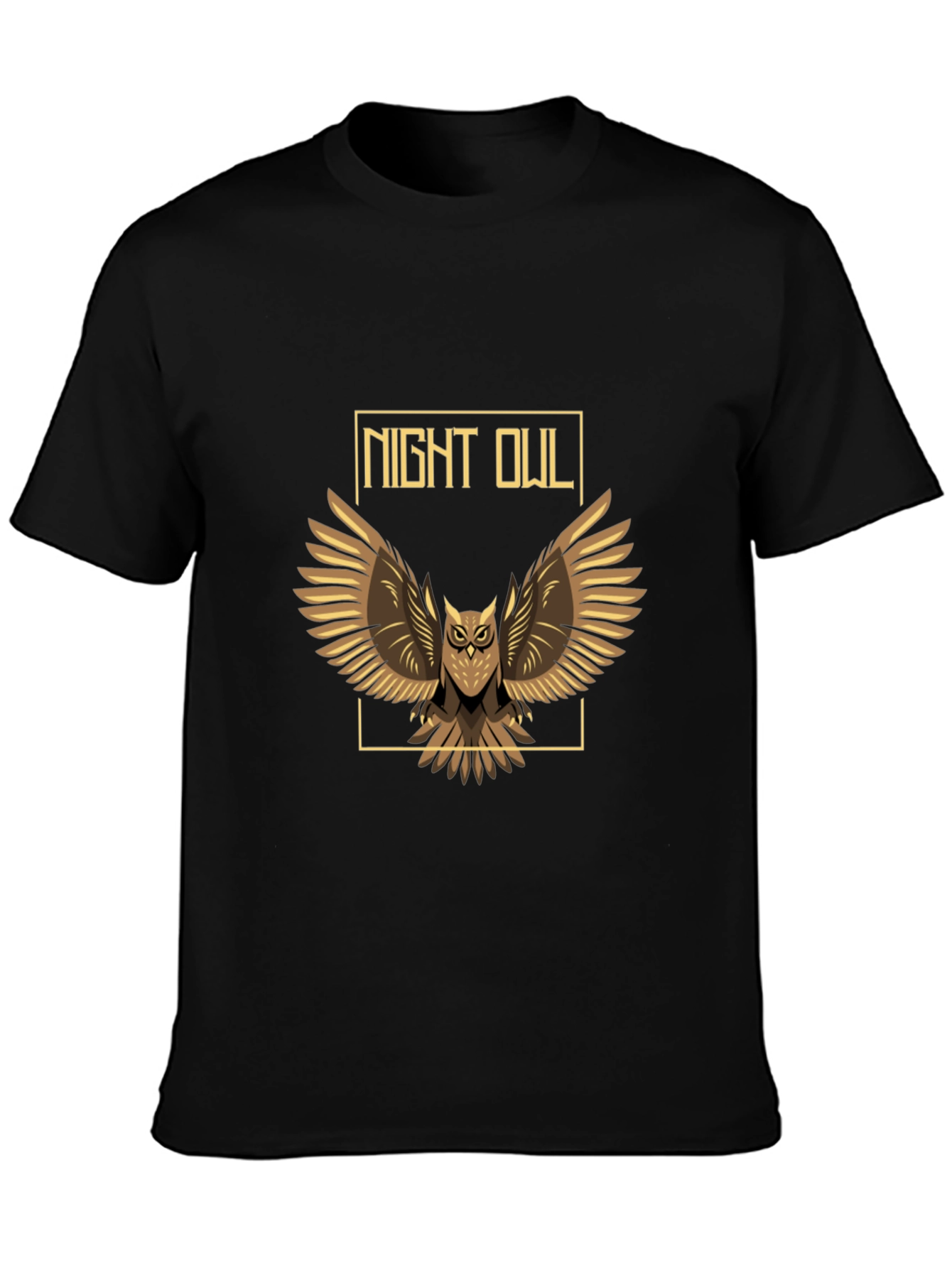Night Owl Graphic Print Tee - Mens Black T-Shirt
