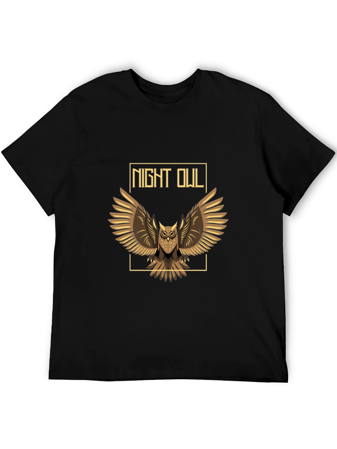 Night Owl Graphic Print Tee - Mens Black T-Shirt