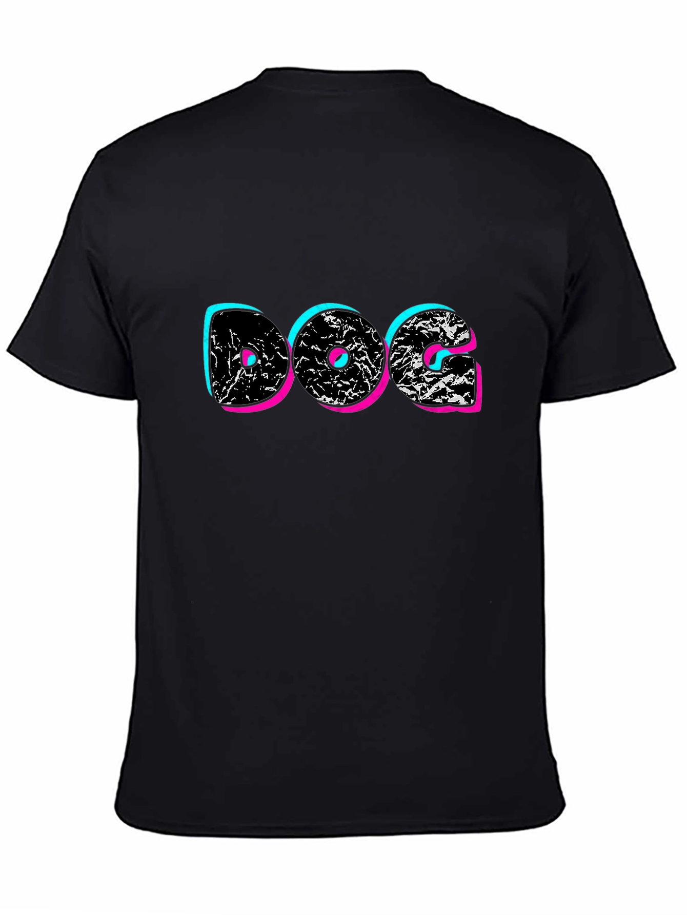 DOG Graphic Print Black T-Shirt