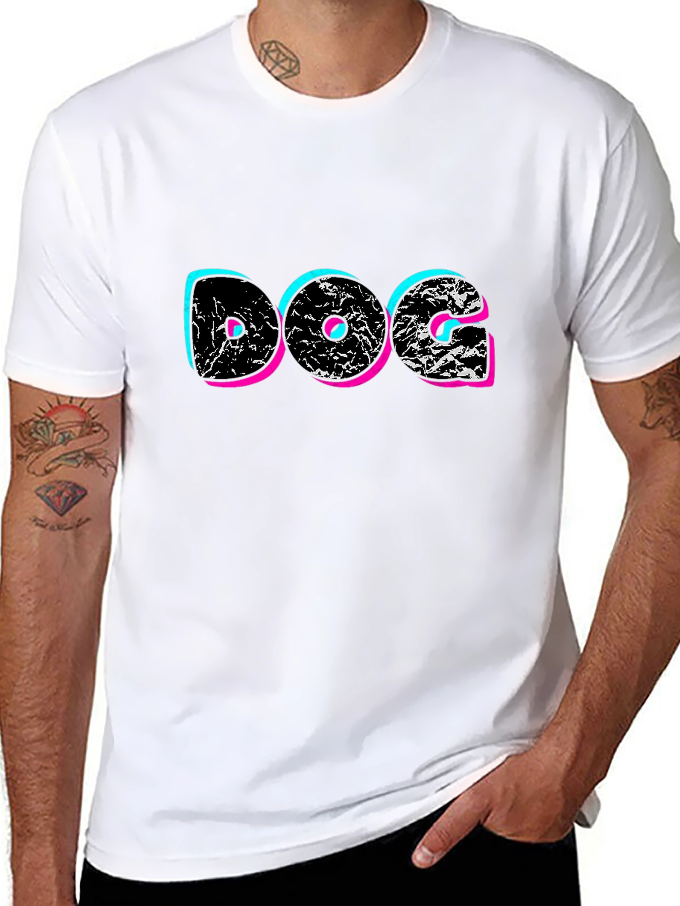 DOG Graphic Print Black T-Shirt