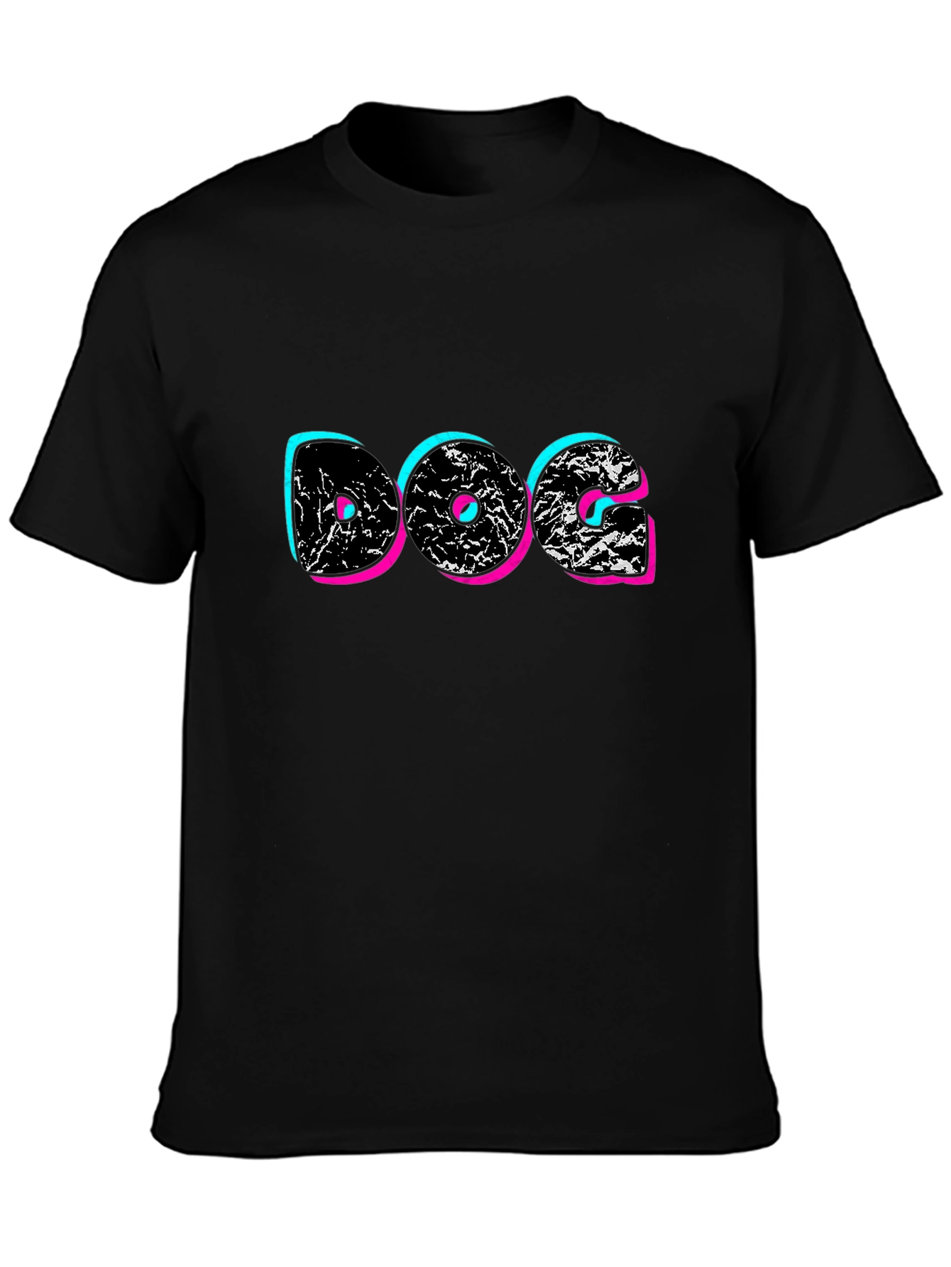 DOG Graphic Print Black T-Shirt