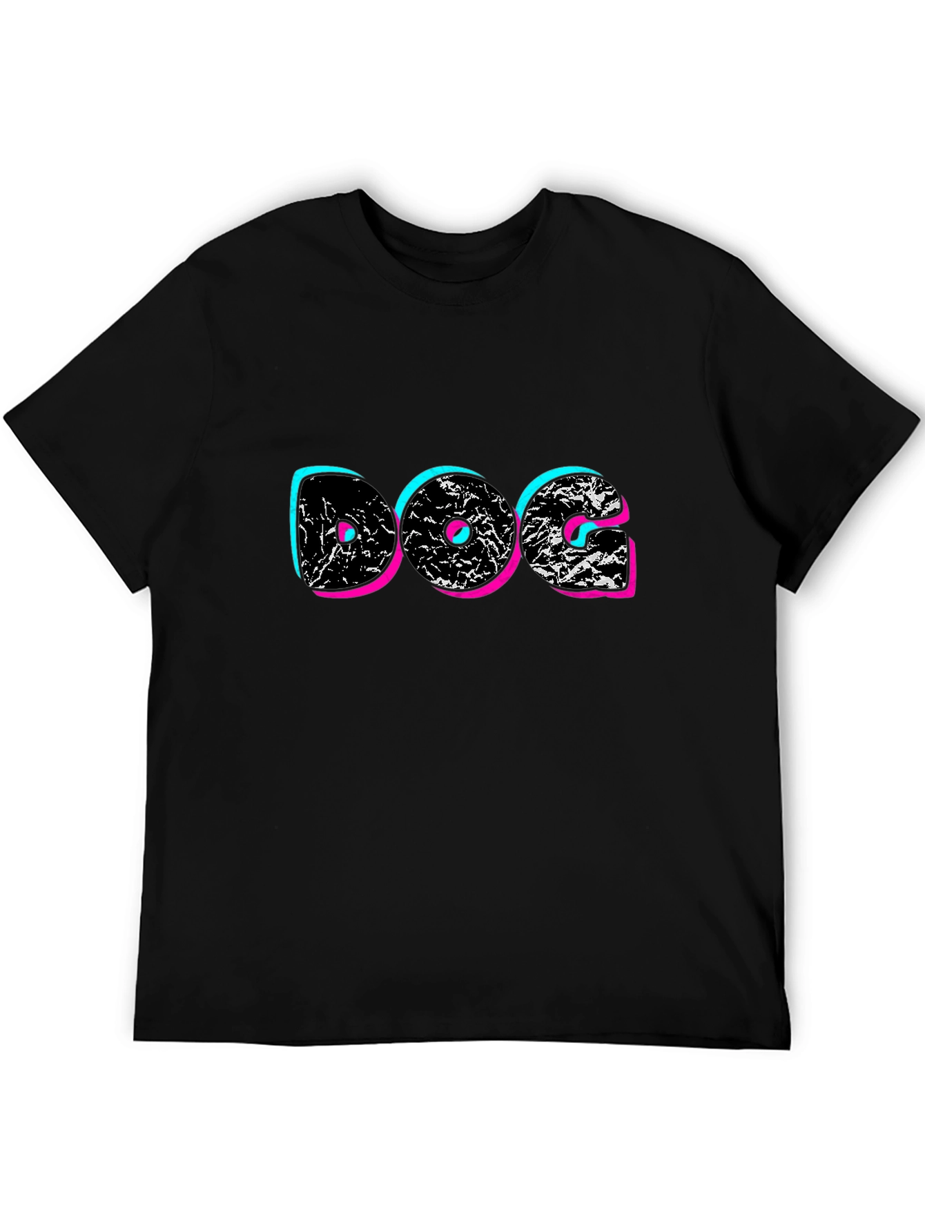 DOG Graphic Print Black T-Shirt