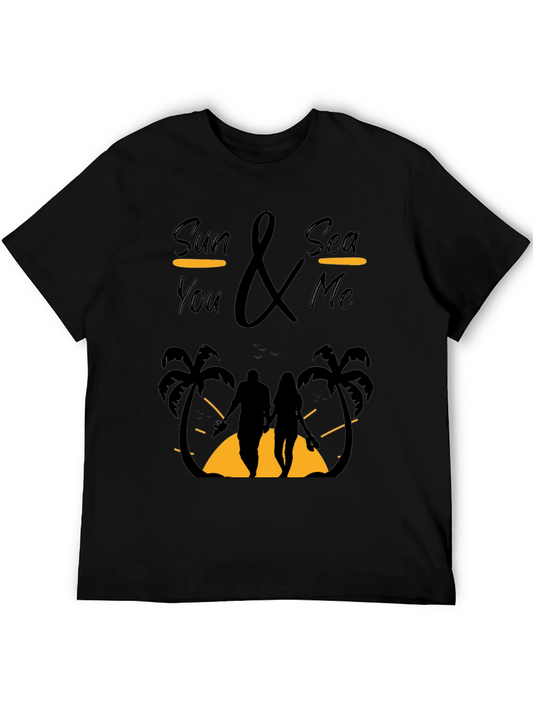 Sun & Sea You & Me Black Graphic T-Shirt