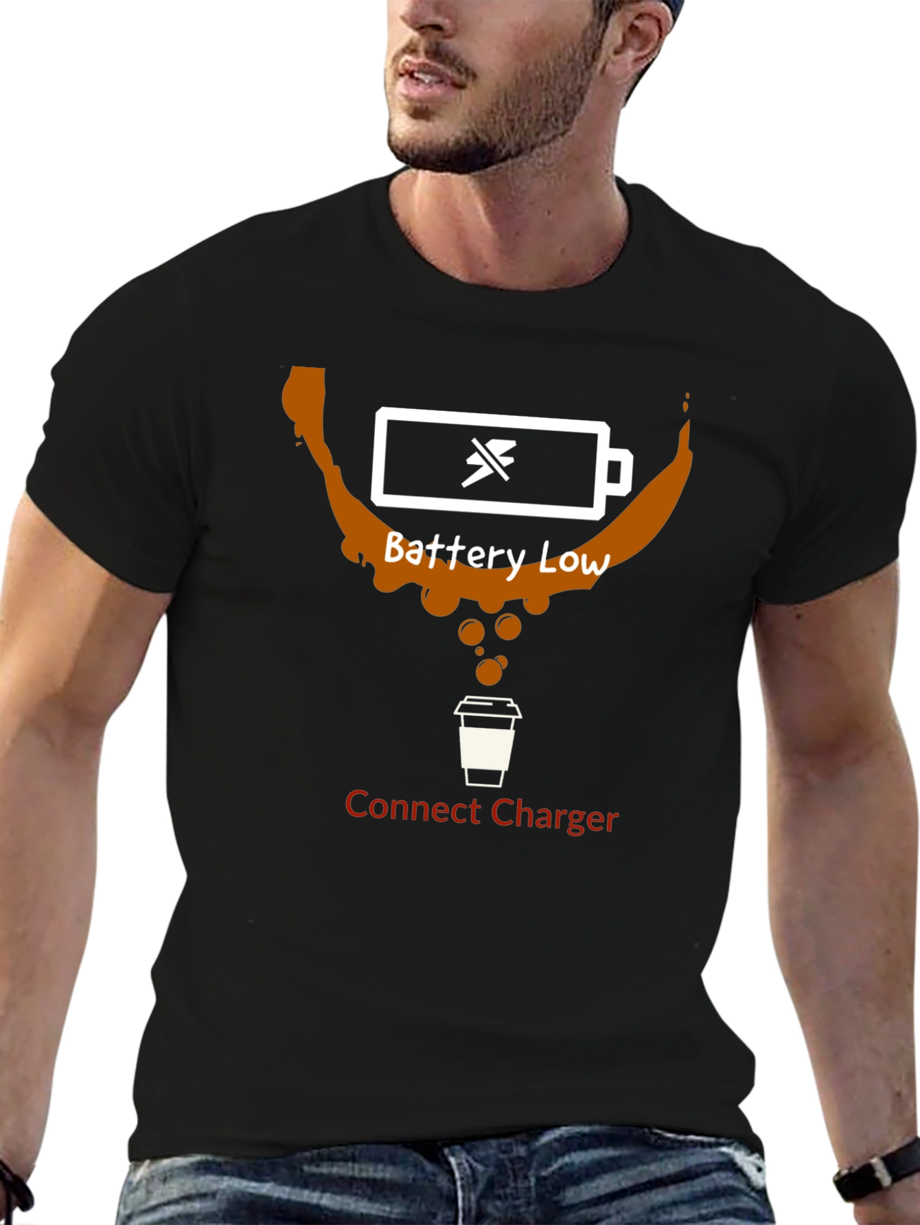 Battery Low Coffee T-Shirt - Recharge with Caffeine!