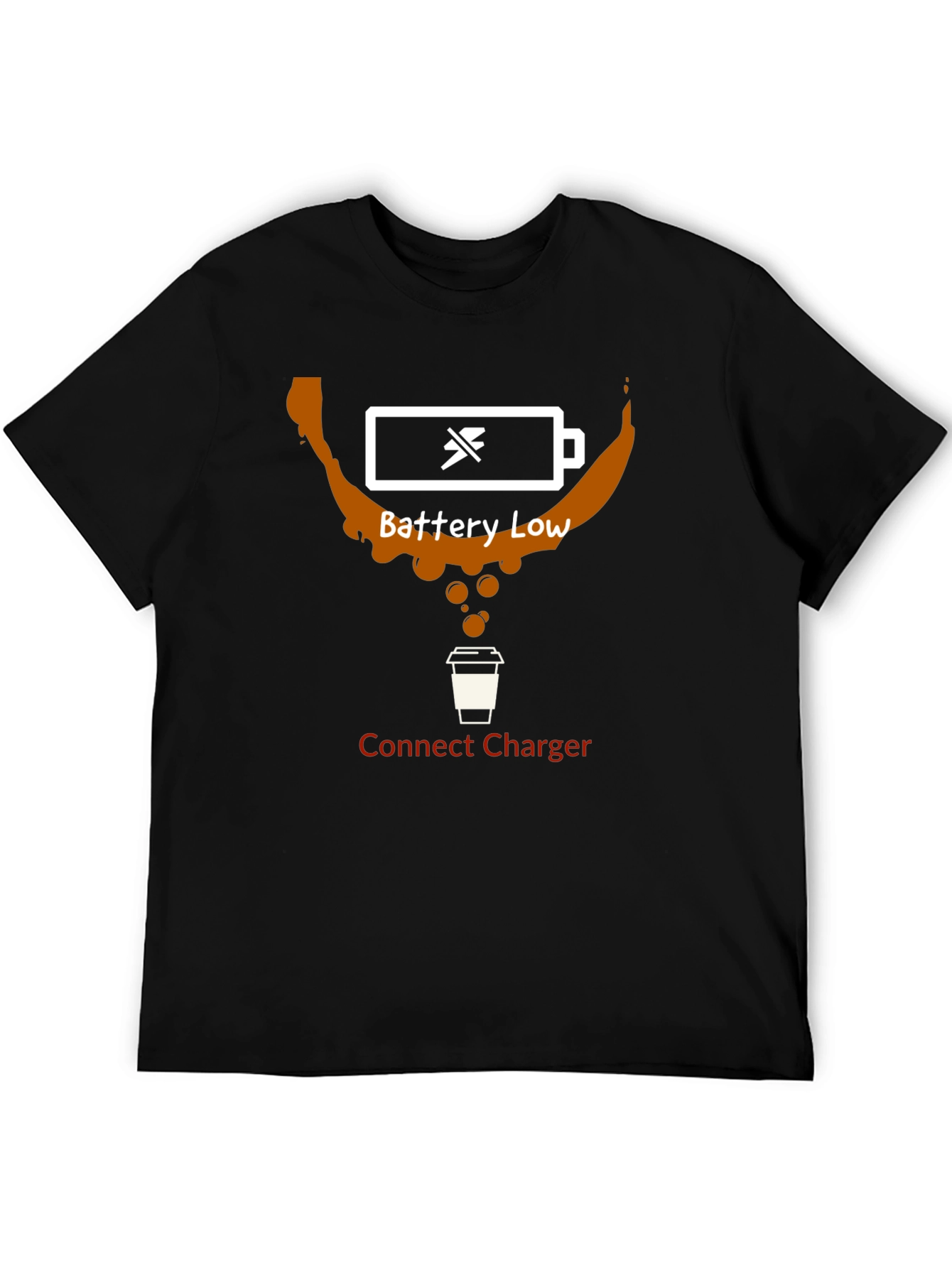 Battery Low Coffee T-Shirt - Recharge with Caffeine!