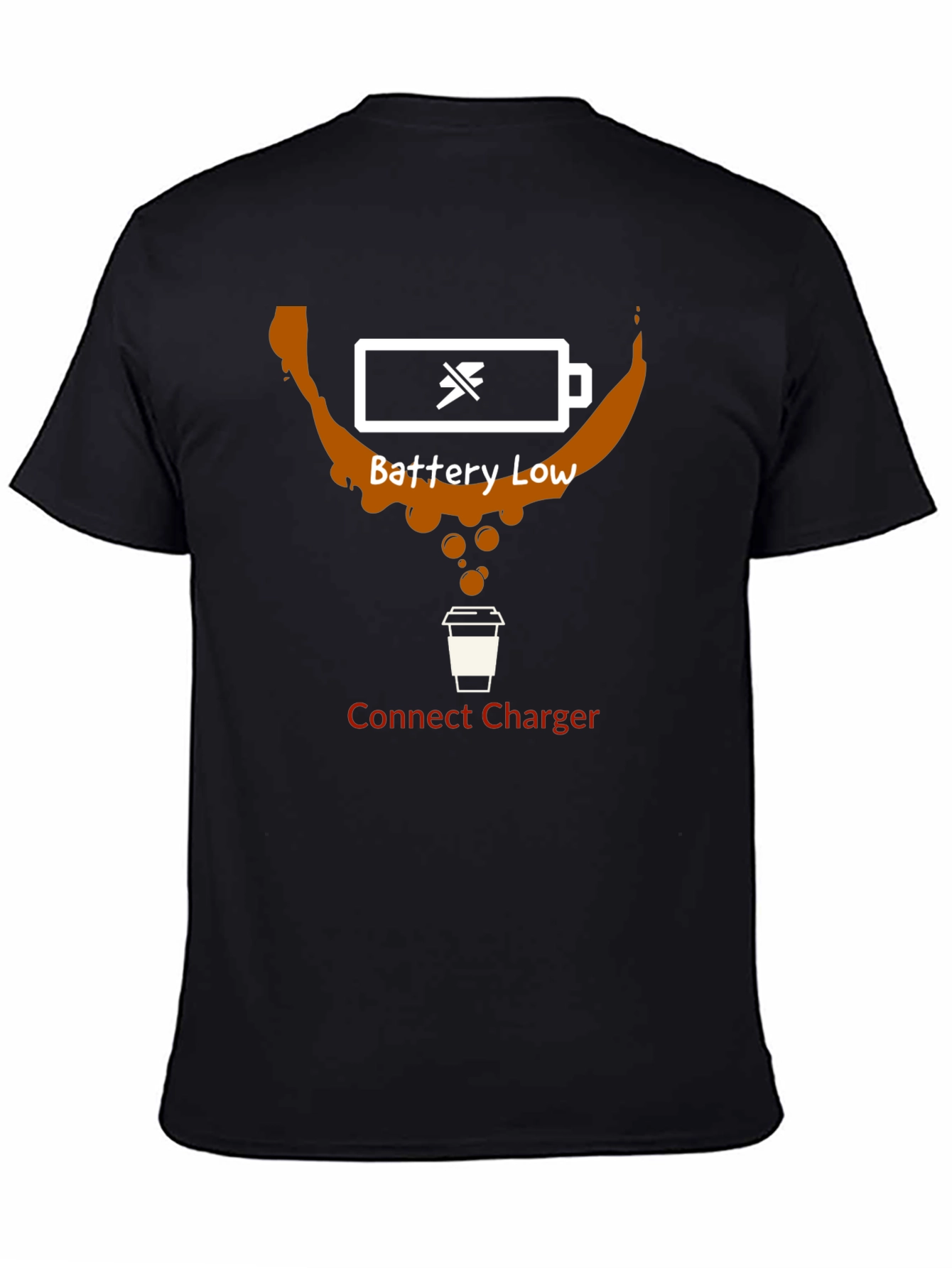 Battery Low Coffee T-Shirt - Recharge with Caffeine!