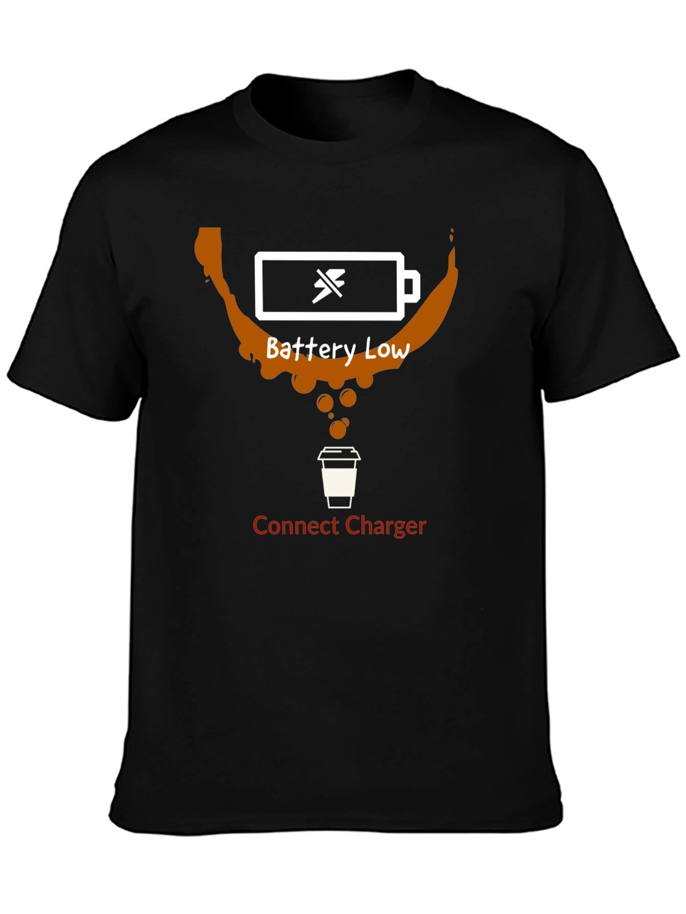 Battery Low Coffee T-Shirt - Recharge with Caffeine!