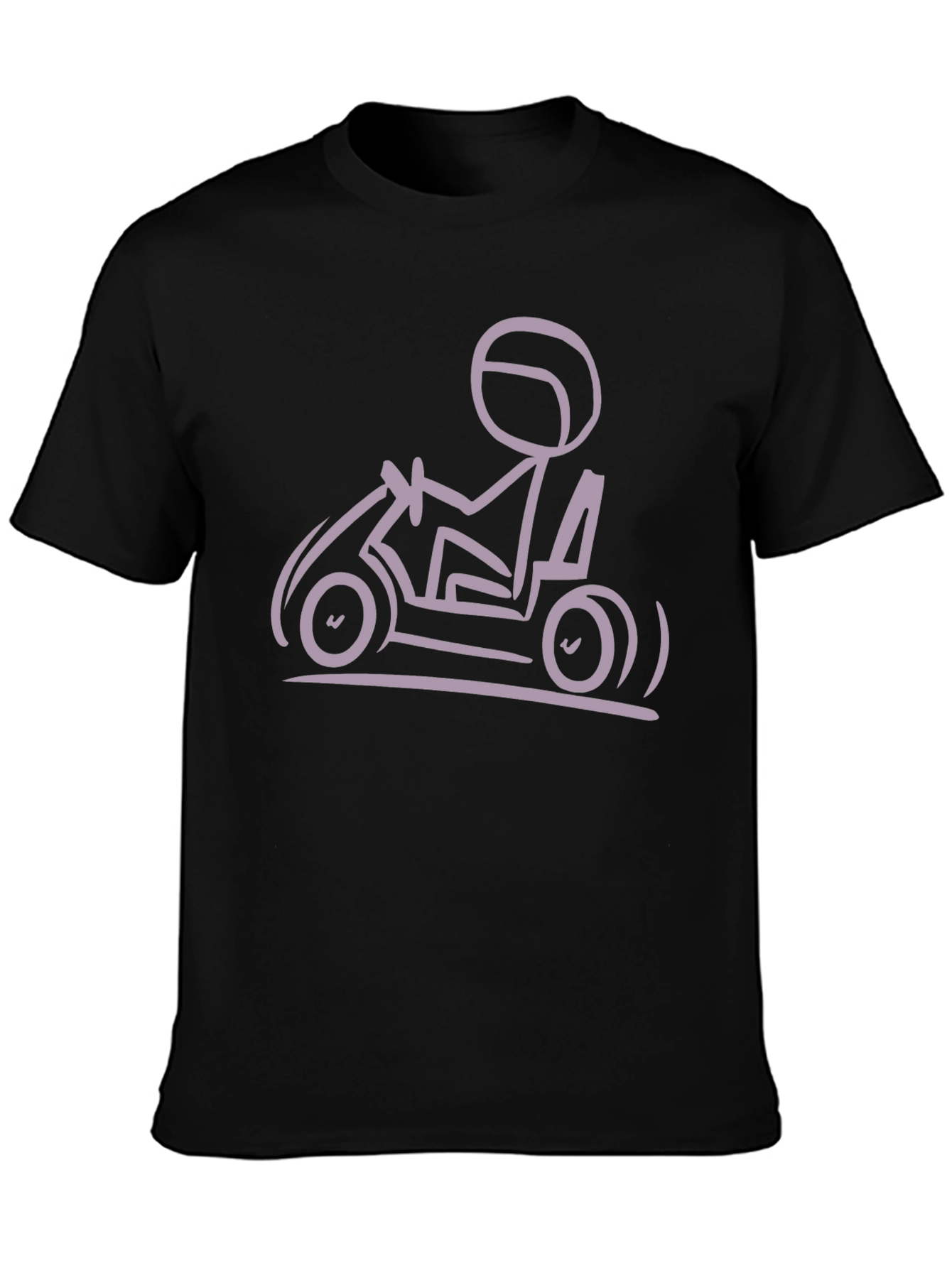 Go Kart Stick Figure T-Shirt - Black