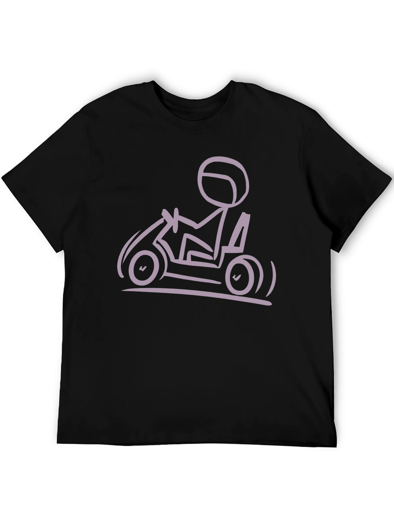 Go Kart Stick Figure T-Shirt - Black