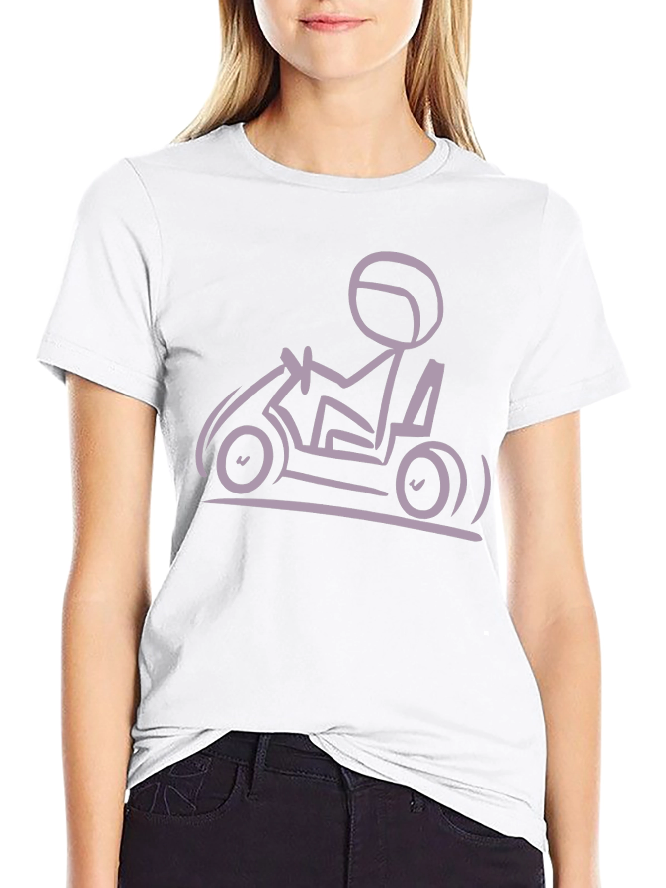 Go Kart Stick Figure T-Shirt - Black