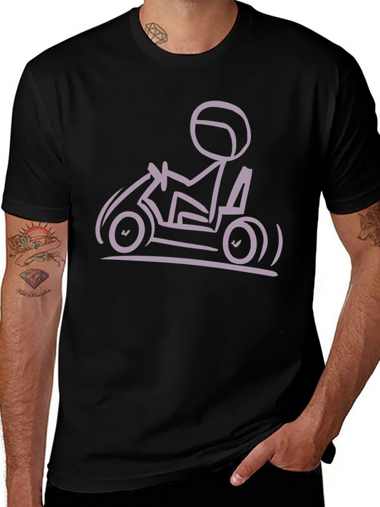 Go Kart Stick Figure T-Shirt - Black