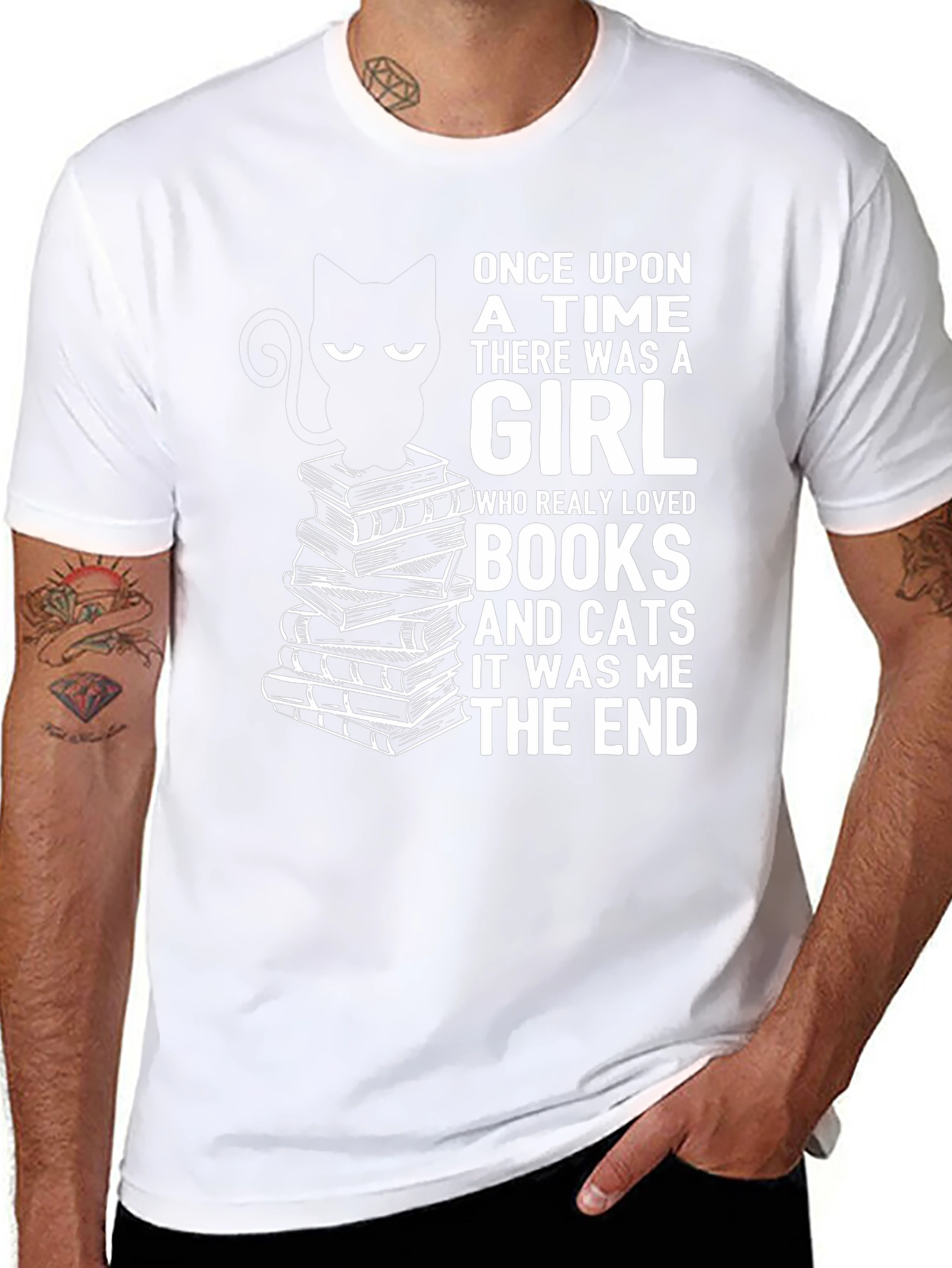 Books and Cats Graphic Tee