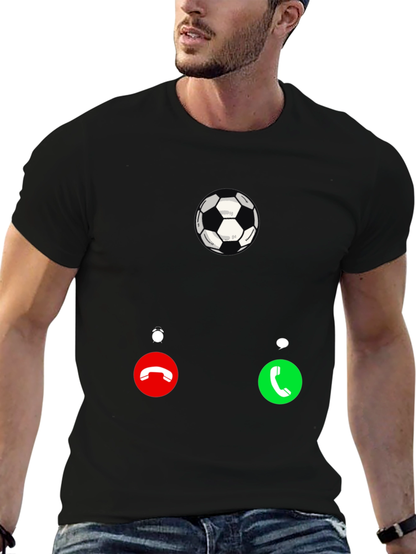 Soccer Calling T-Shirt - Black Graphic Tee