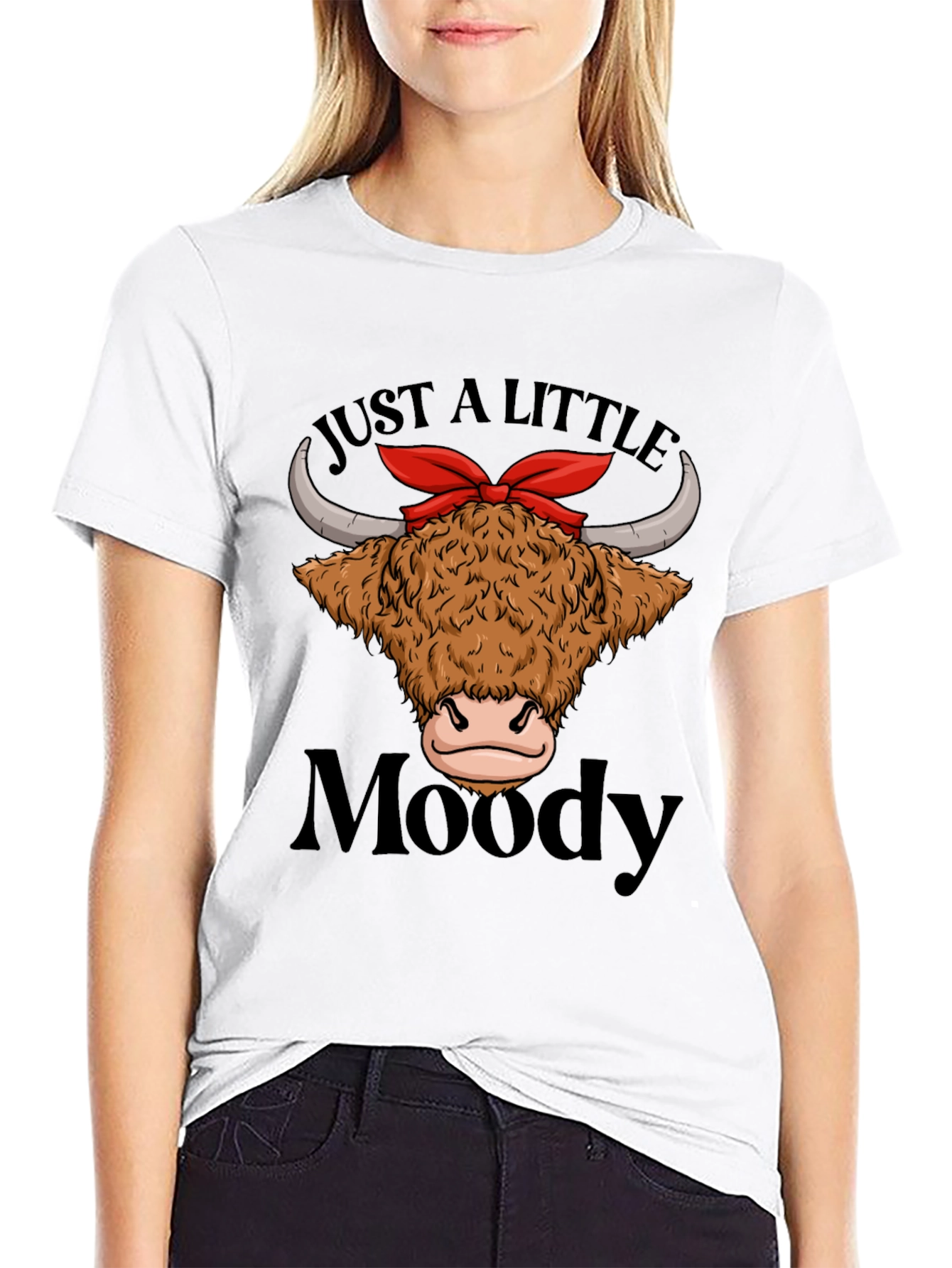 Moody Highland Cow T-Shirt Funny Graphic Tee