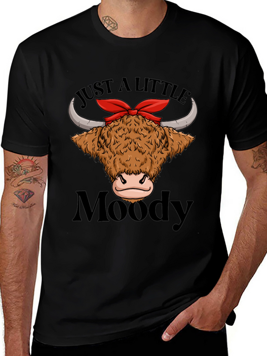 Moody Highland Cow T-Shirt Funny Graphic Tee